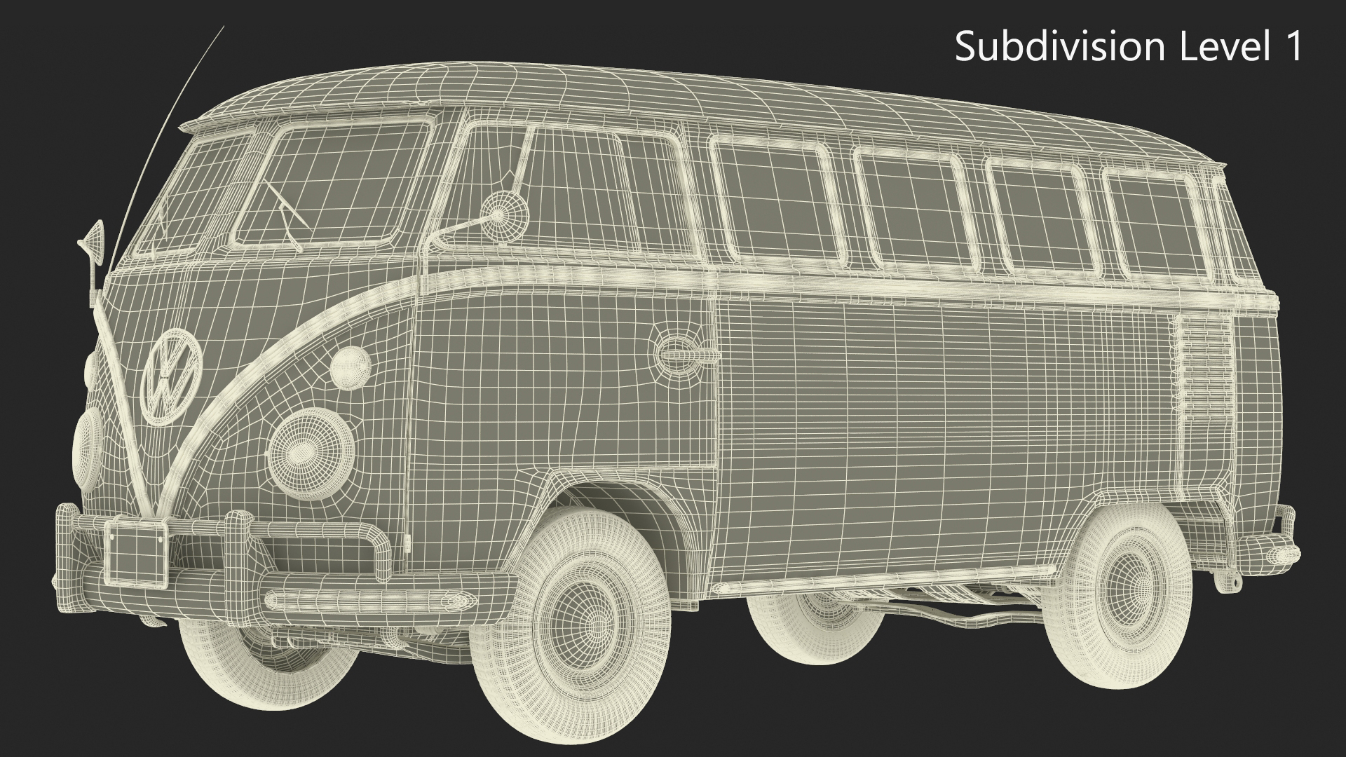 Volkswagen Type 2 Transporter Bus Simple Interior 3D model