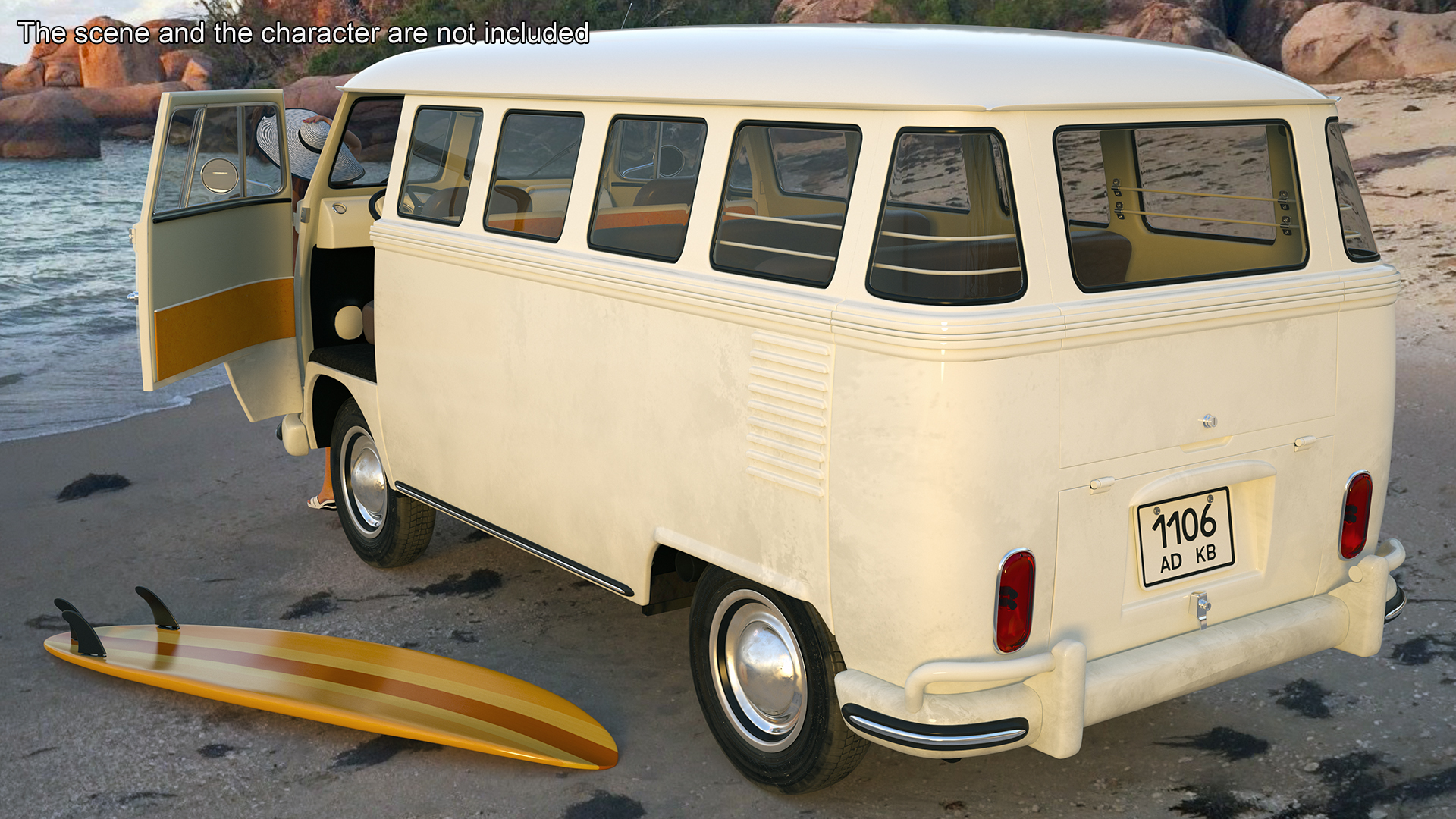 Volkswagen Type 2 Transporter Bus Simple Interior 3D model