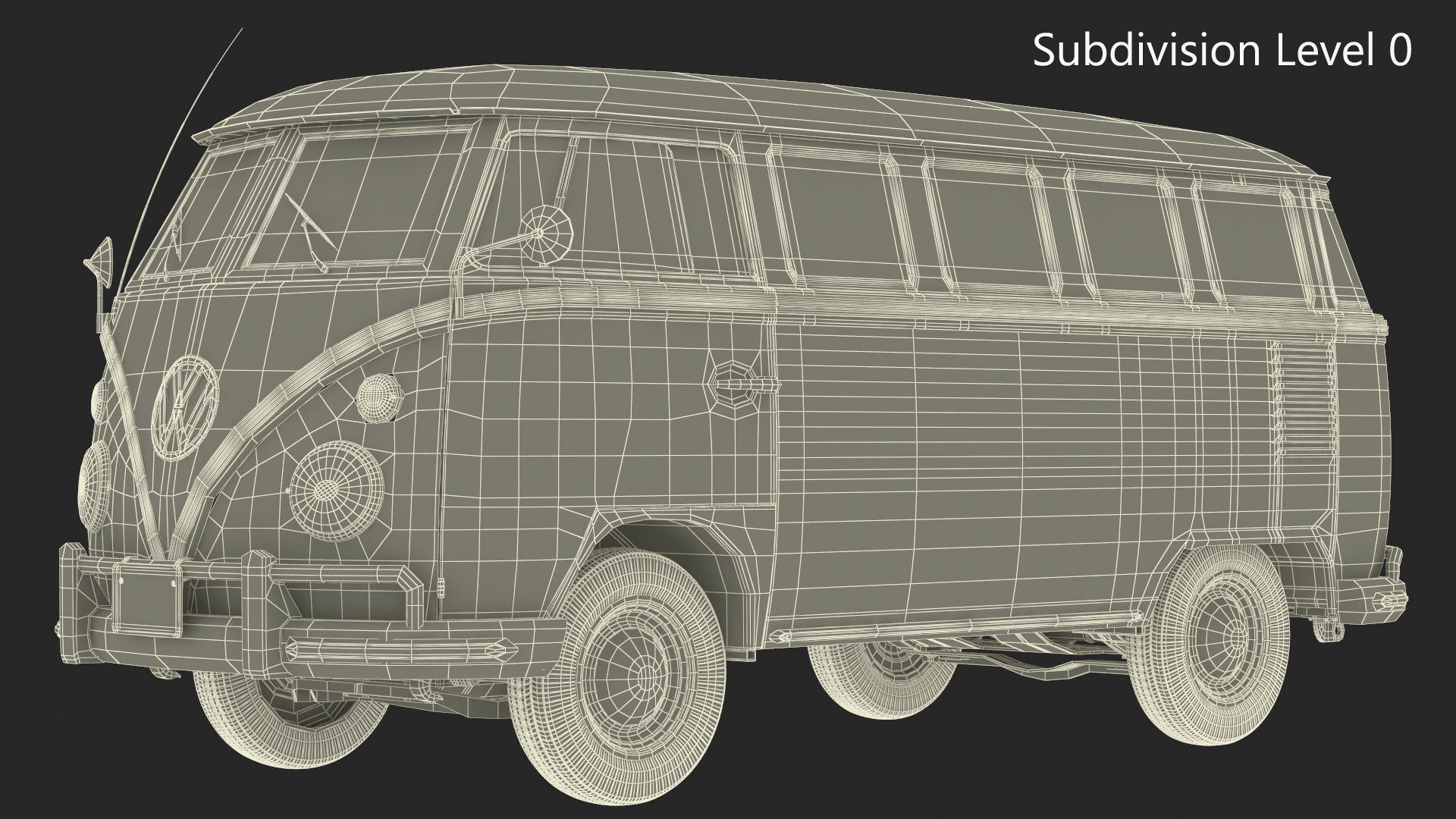 Volkswagen Type 2 Transporter Bus Simple Interior 3D model