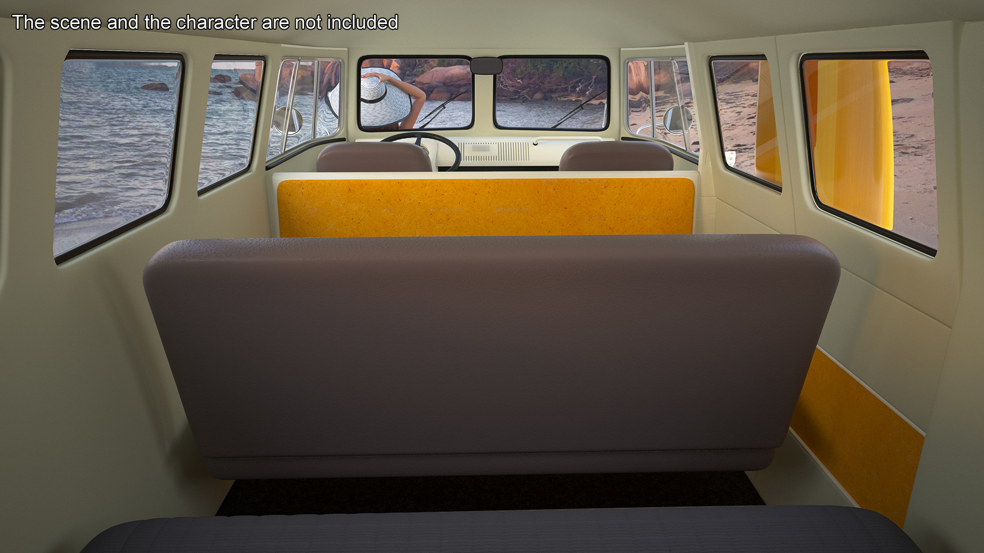 Volkswagen Type 2 Transporter Bus Simple Interior 3D model