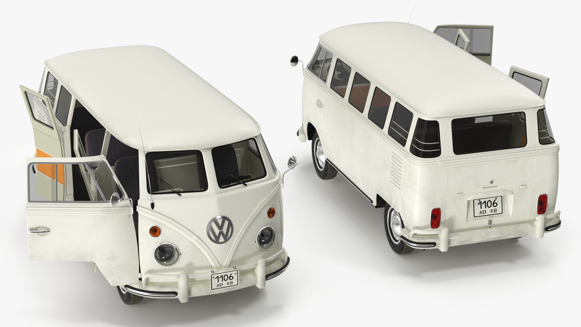 Volkswagen Type 2 Transporter Bus Simple Interior 3D model