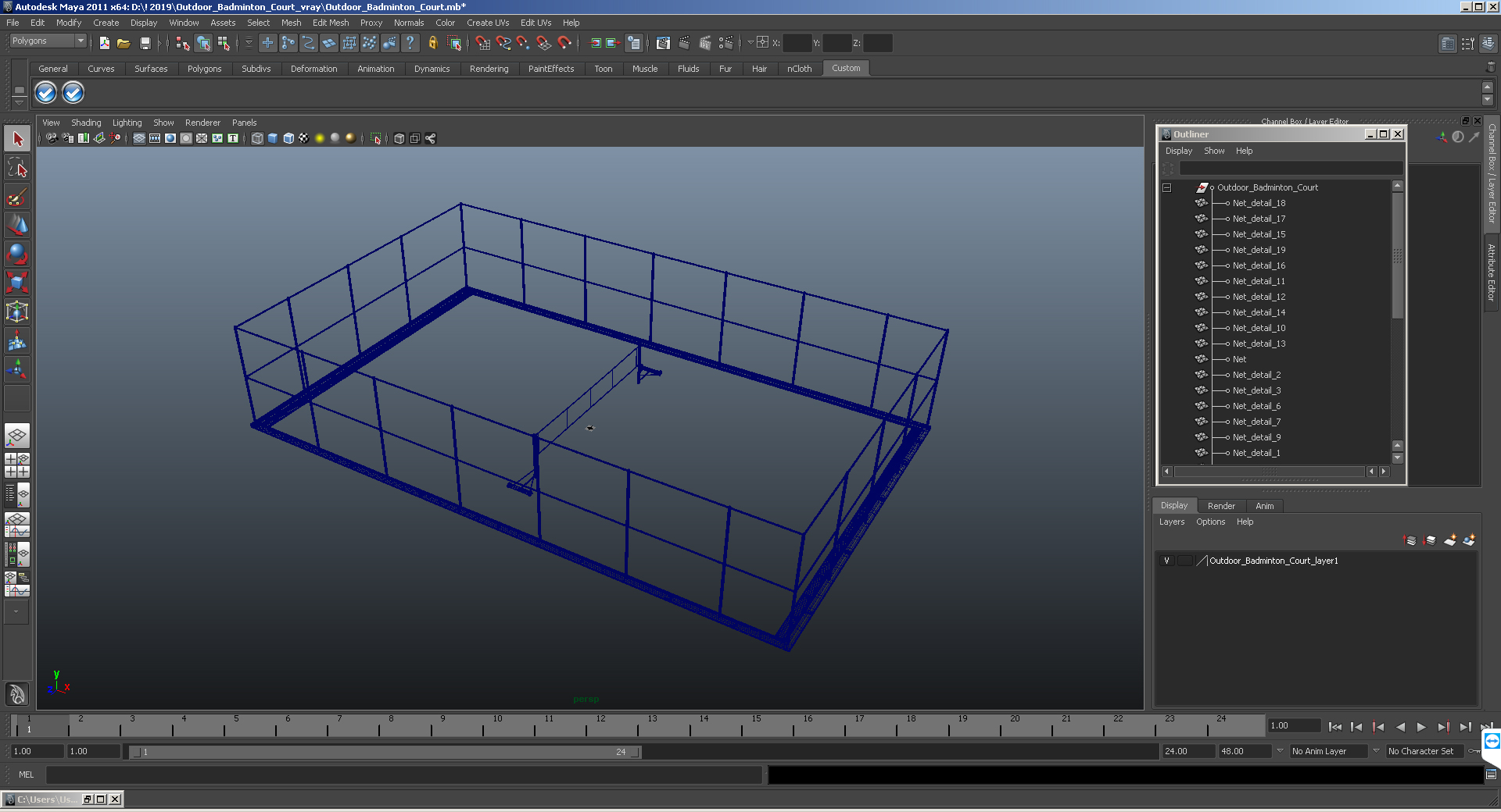 3D Outdoor Badminton Court model