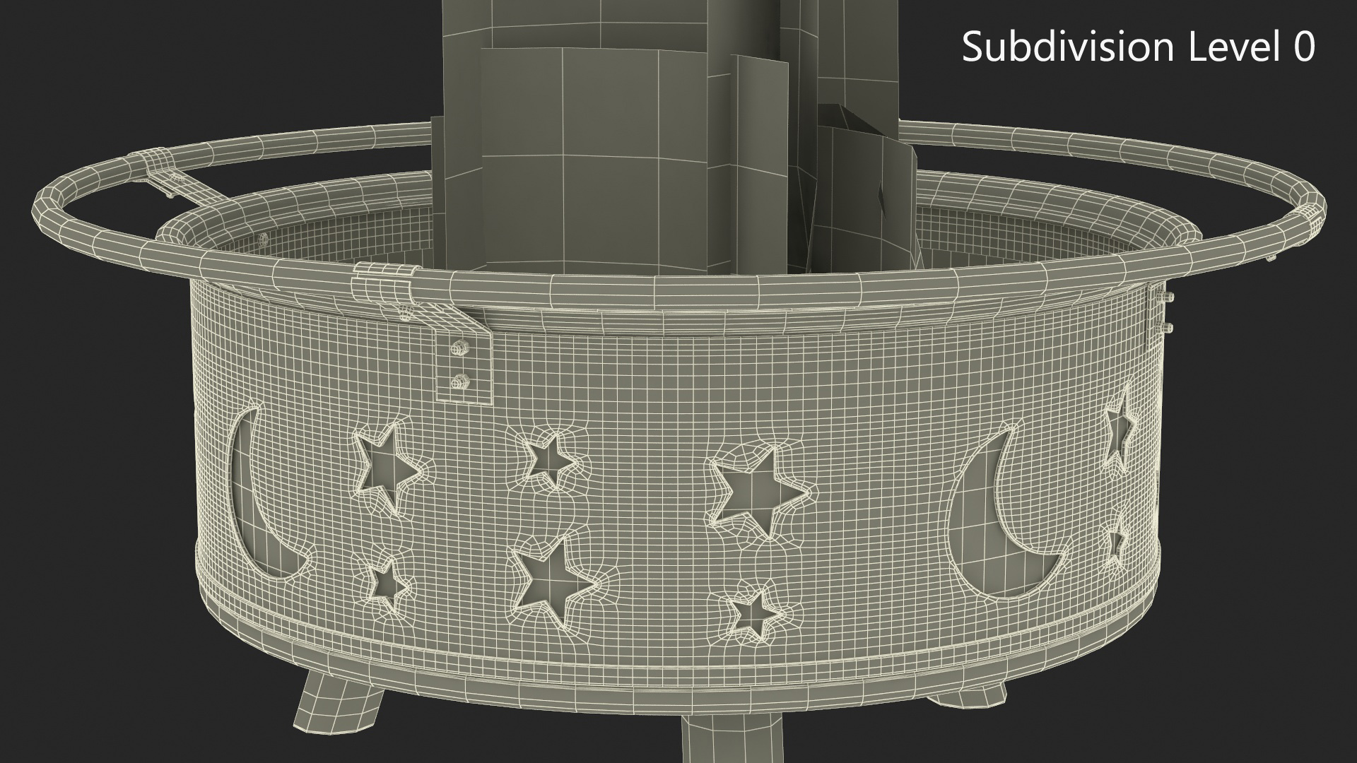 3D model Garden Fire Pit with Fire Open