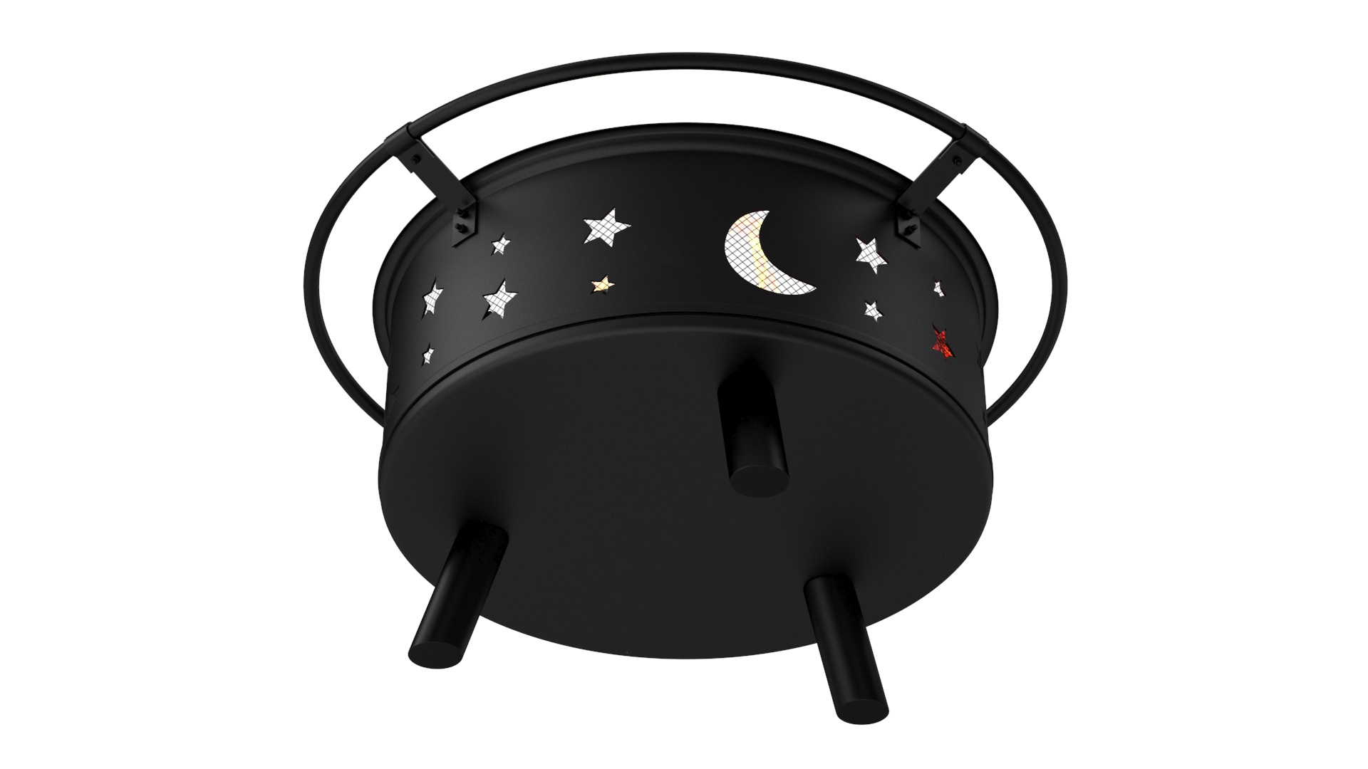 3D model Garden Fire Pit with Fire Open