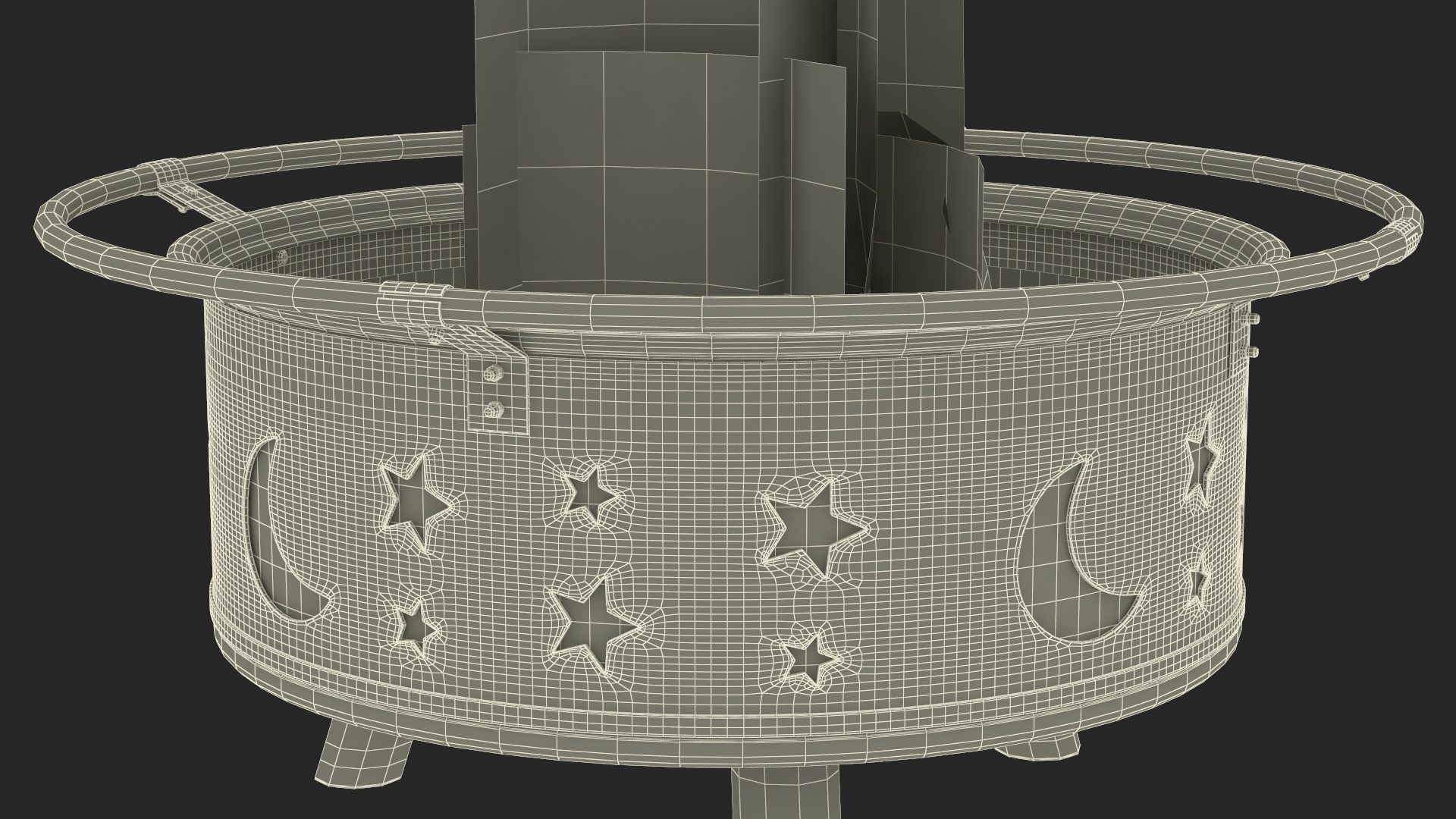 3D model Garden Fire Pit with Fire Open