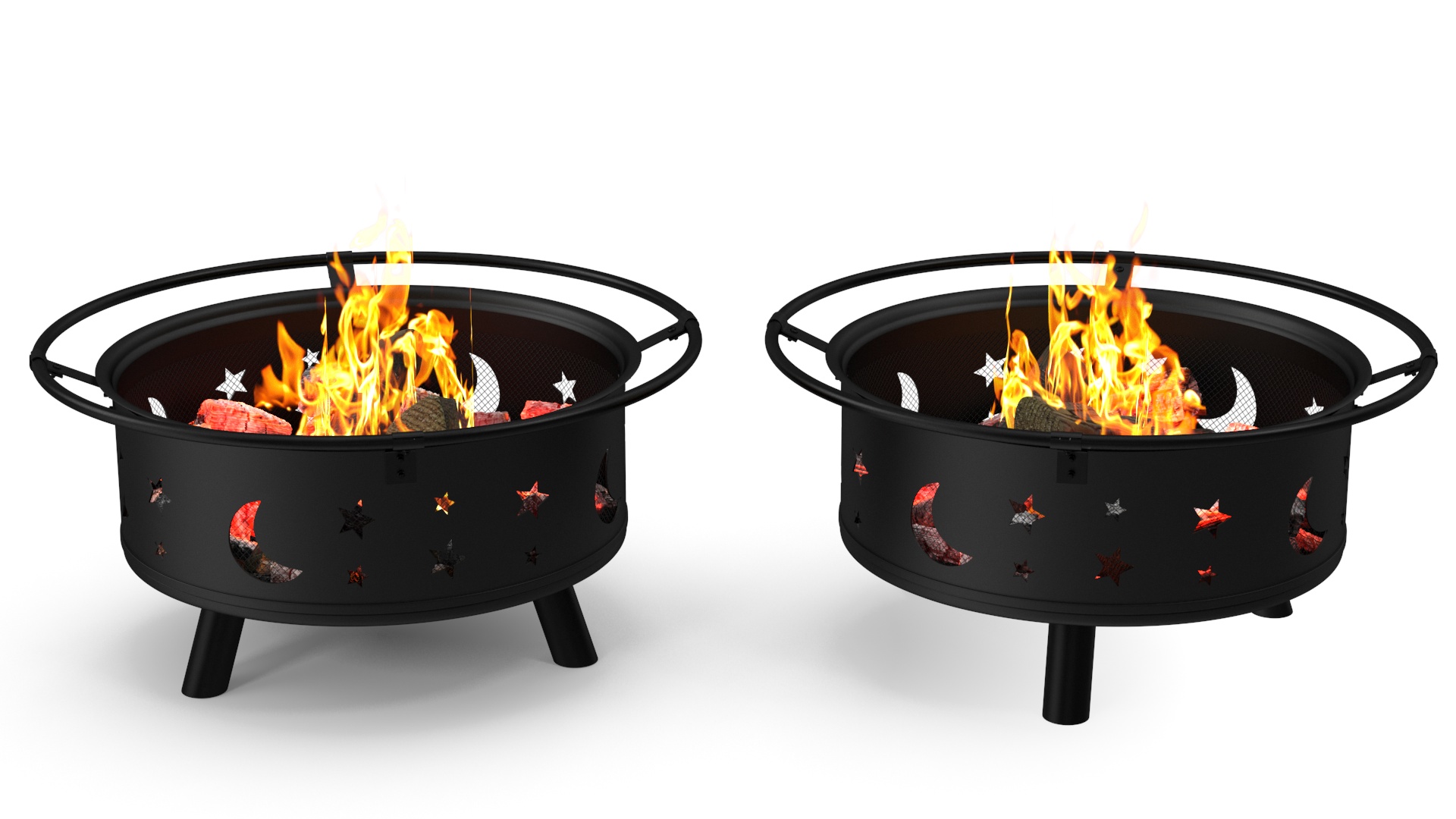 3D model Garden Fire Pit with Fire Open