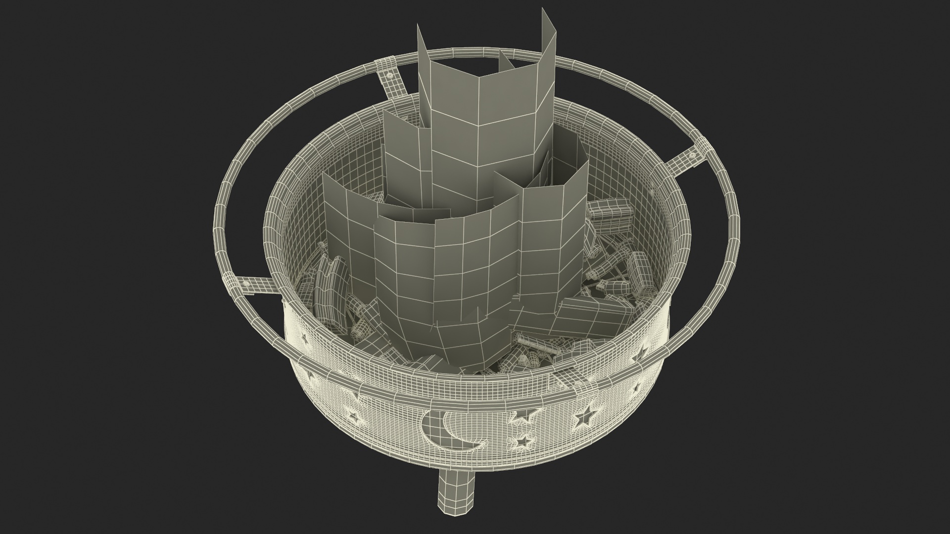 3D model Garden Fire Pit with Fire Open