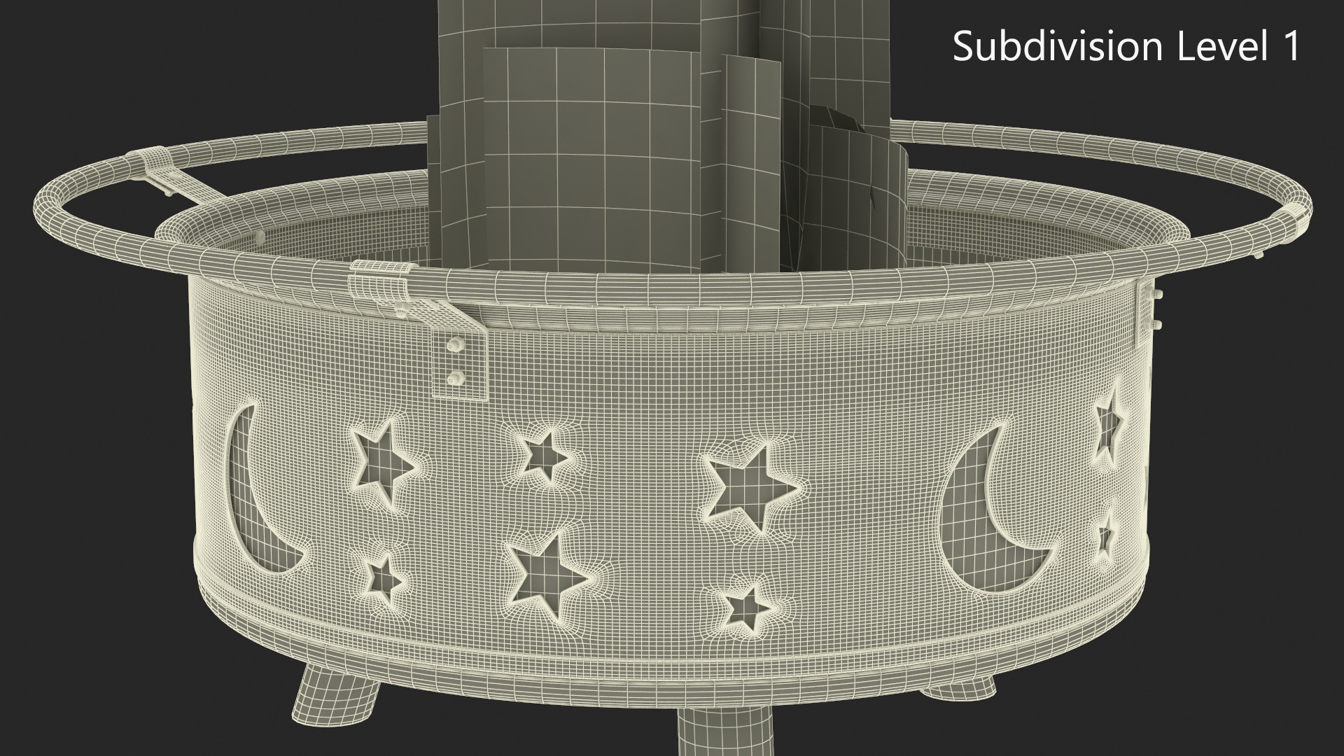 3D model Garden Fire Pit with Fire Open