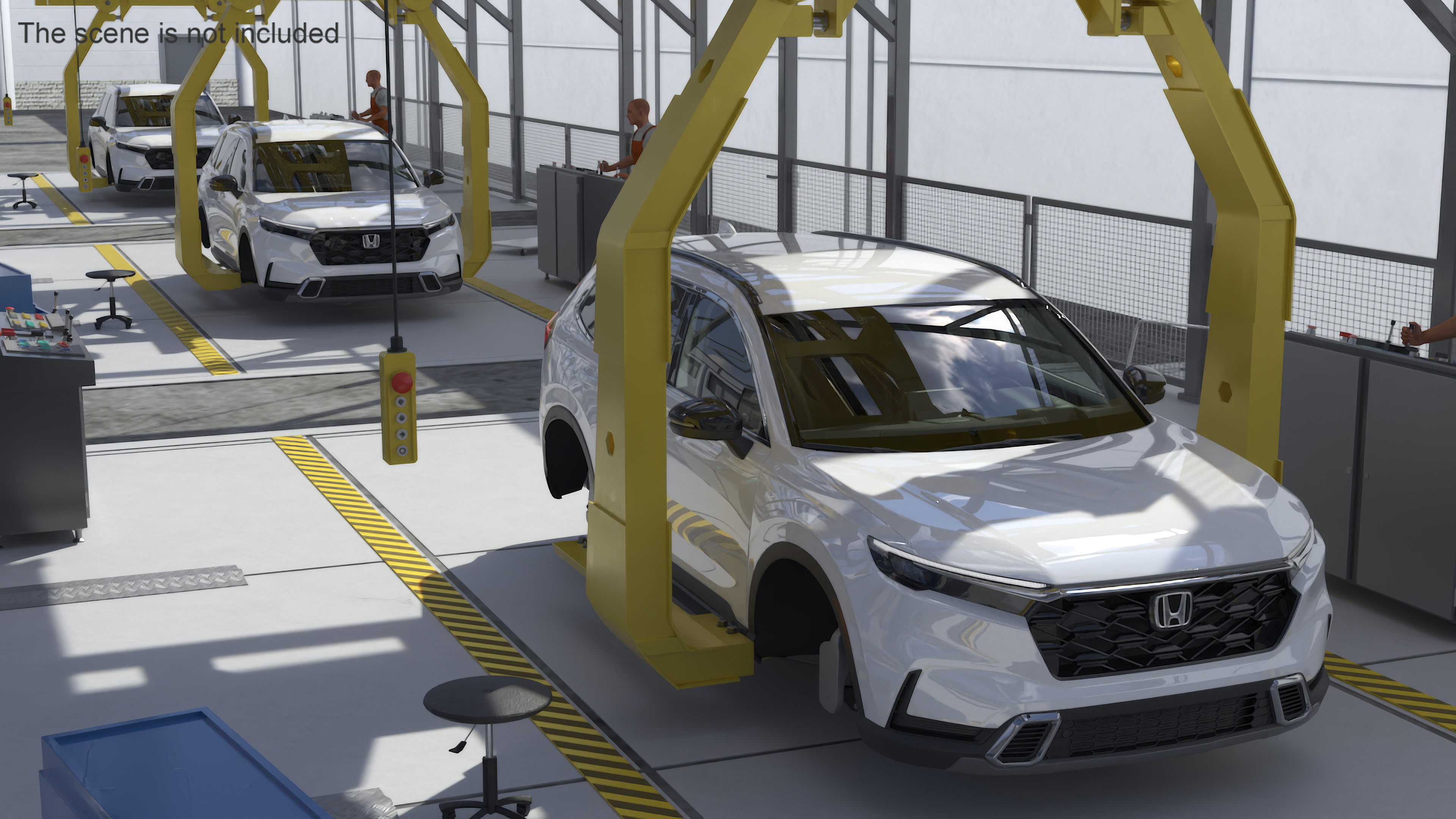 3D model Honda Body Conveyor and Worker