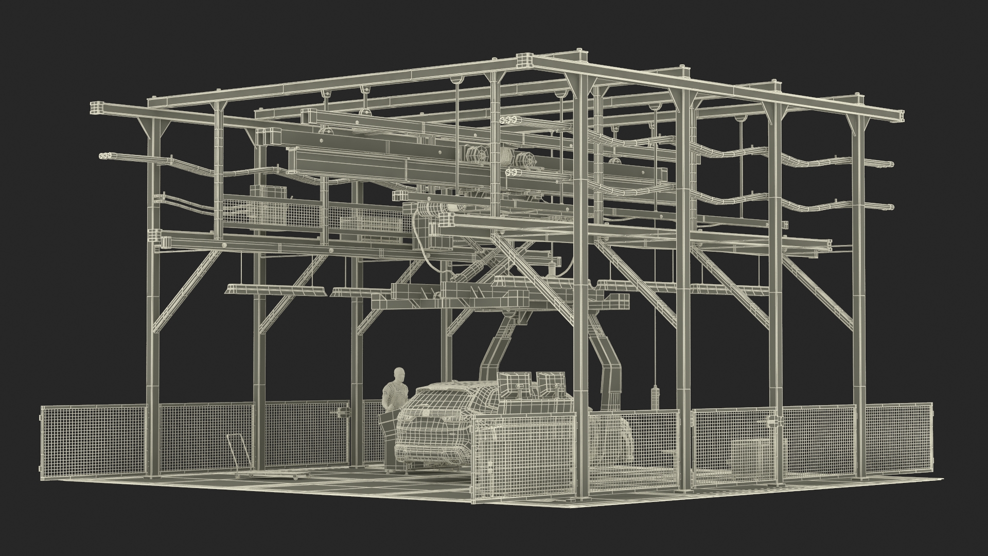 3D model Honda Body Conveyor and Worker
