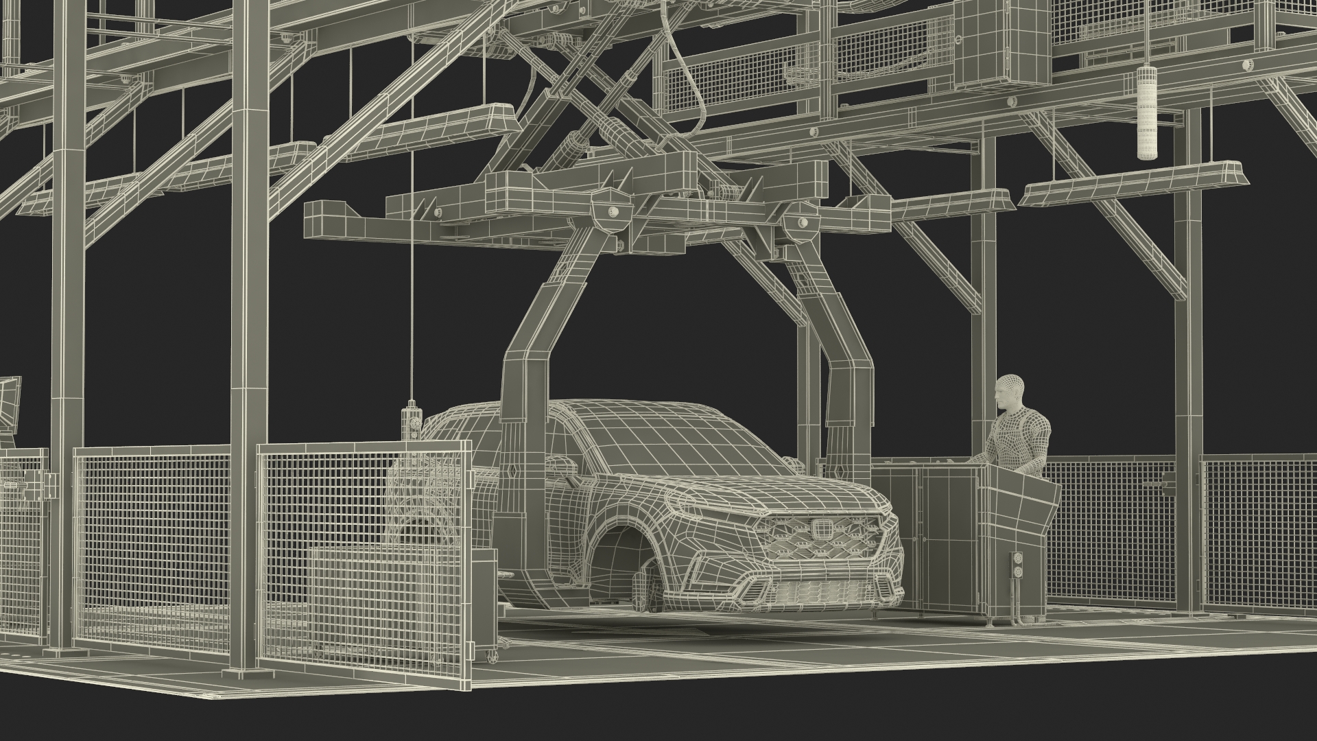 3D model Honda Body Conveyor and Worker