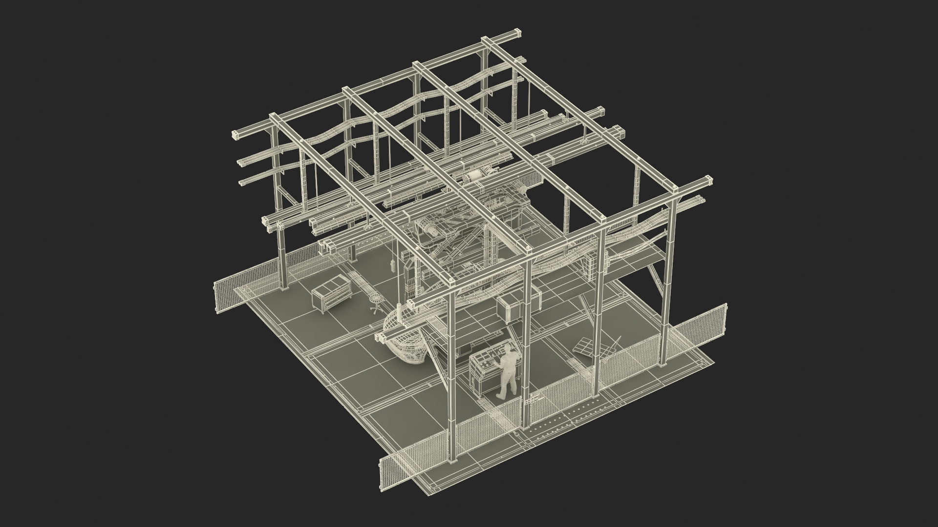 3D model Honda Body Conveyor and Worker
