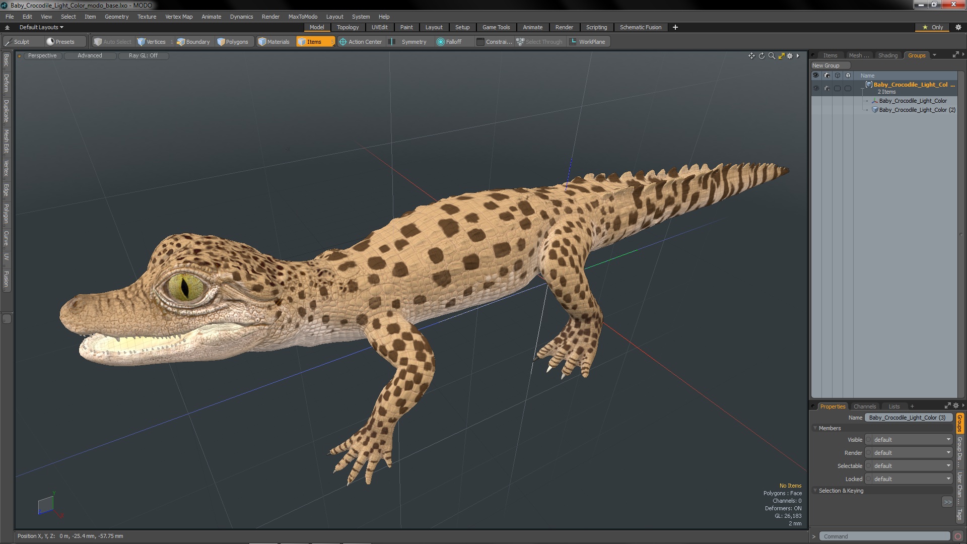 3D Baby Crocodile Light Color
