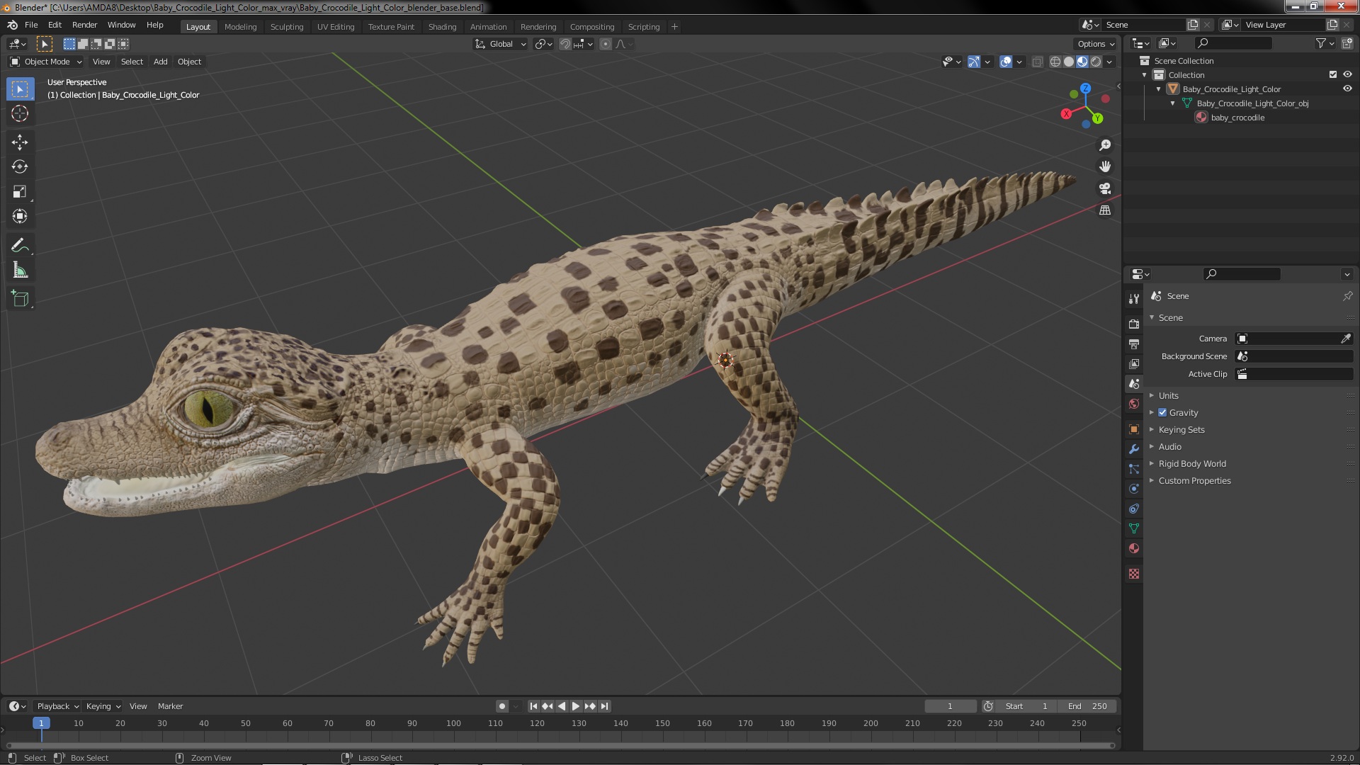 3D Baby Crocodile Light Color