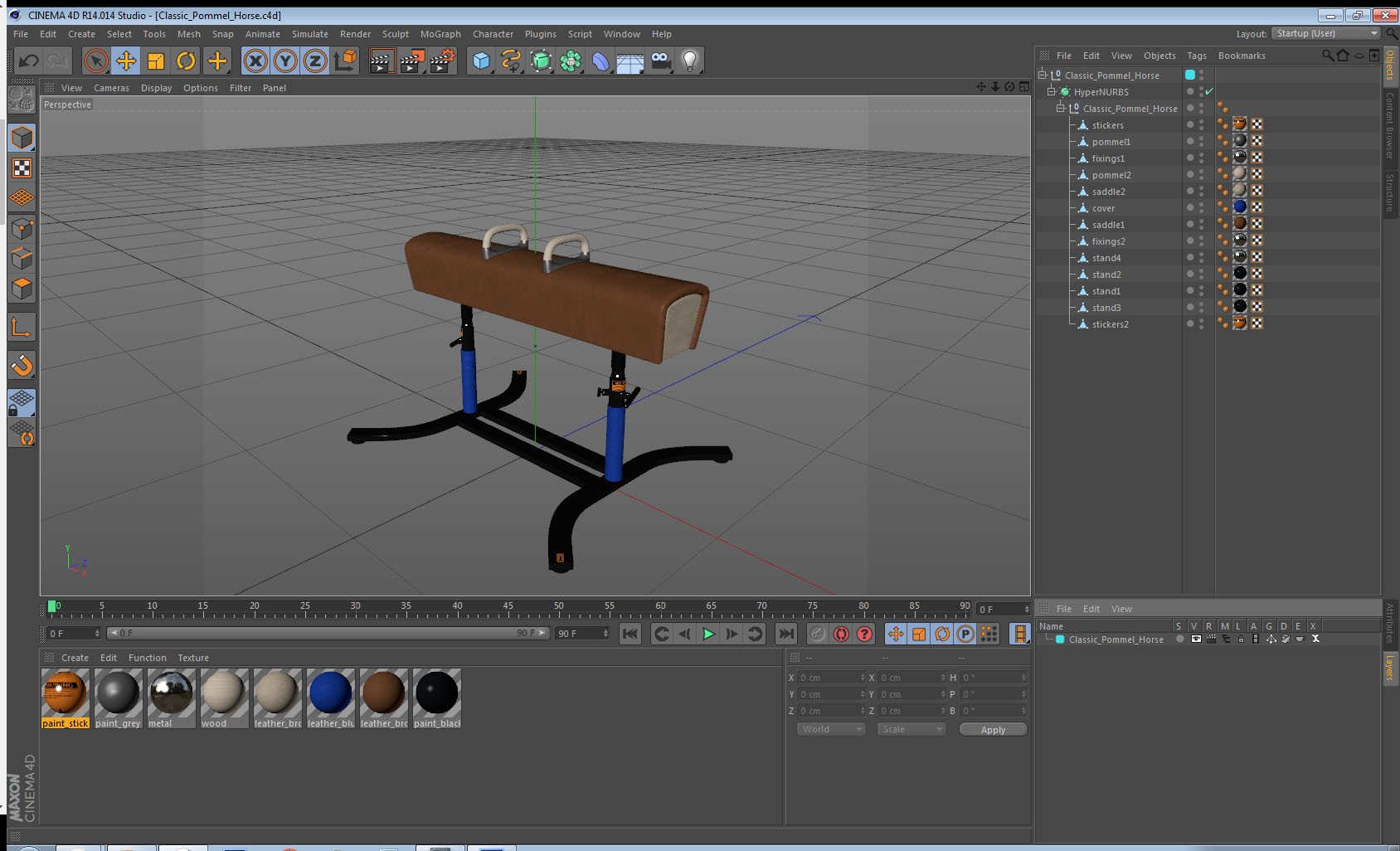 3D model Classic Pommel Horse