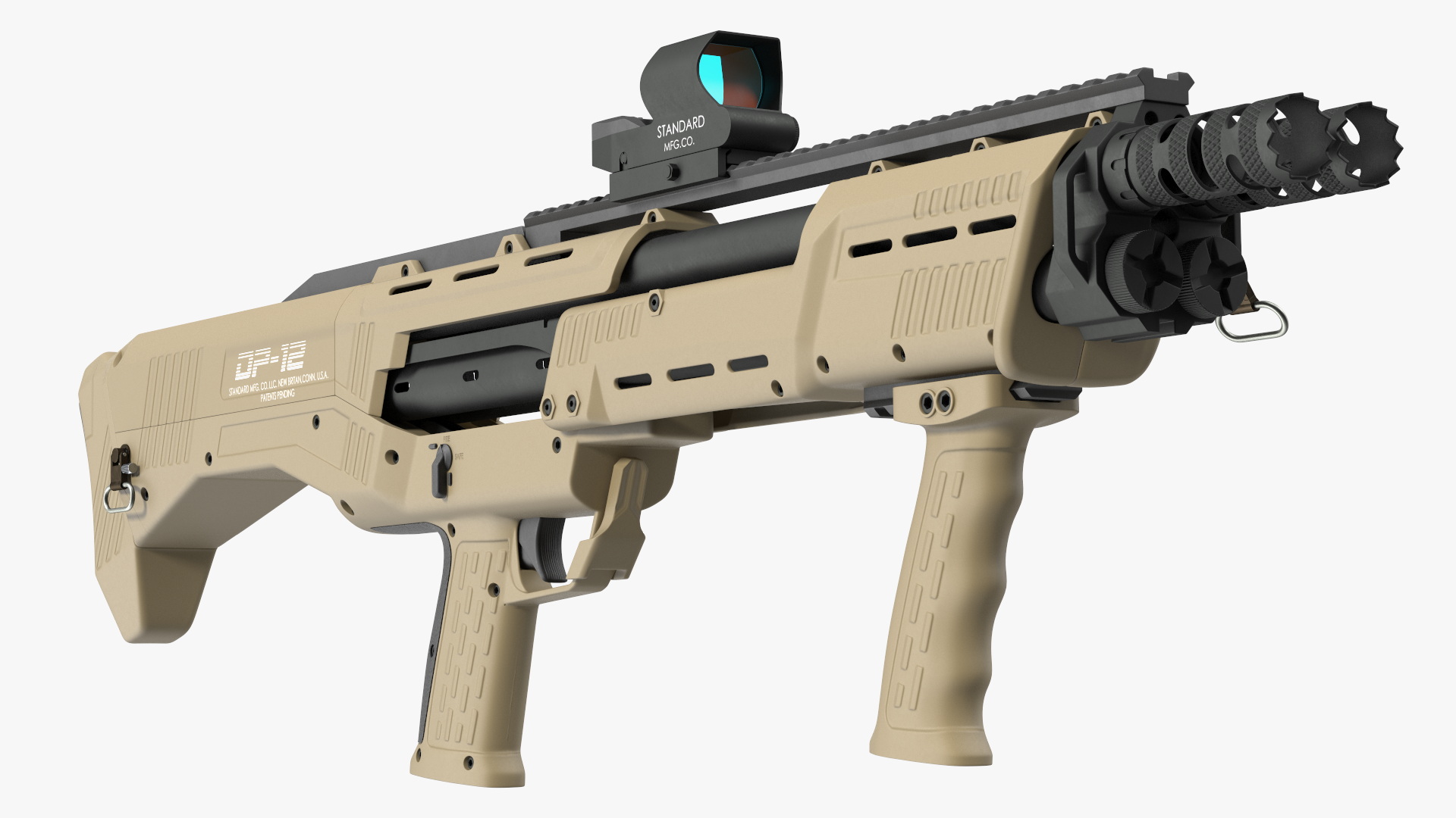 3D model Flat Dark Earth MFG 12 Gauge Pump Rigged