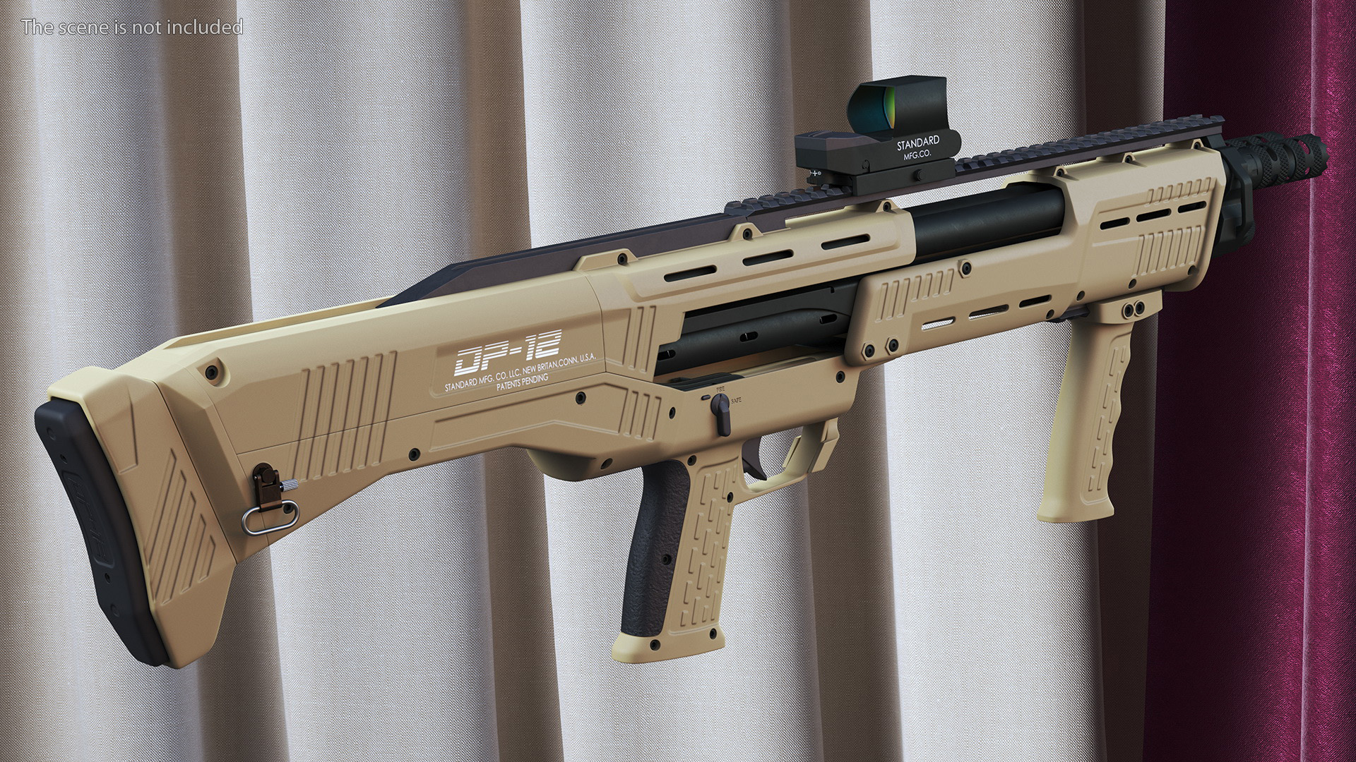 3D model Flat Dark Earth MFG 12 Gauge Pump Rigged