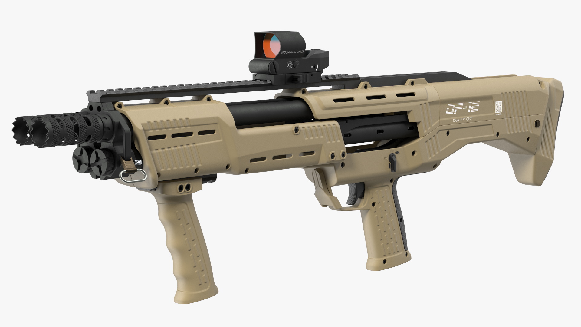 3D model Flat Dark Earth MFG 12 Gauge Pump Rigged