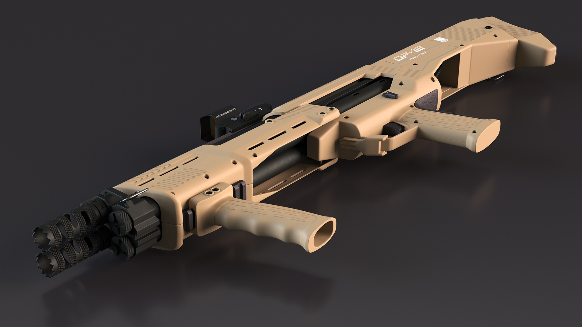 3D model Flat Dark Earth MFG 12 Gauge Pump Rigged