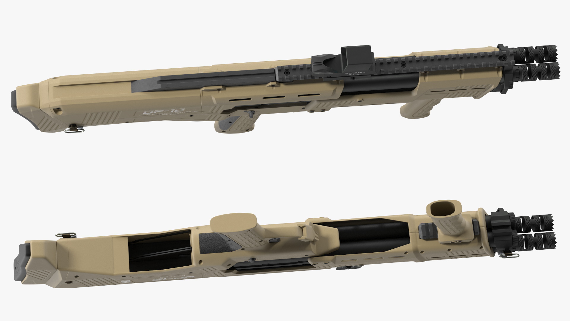 3D model Flat Dark Earth MFG 12 Gauge Pump Rigged