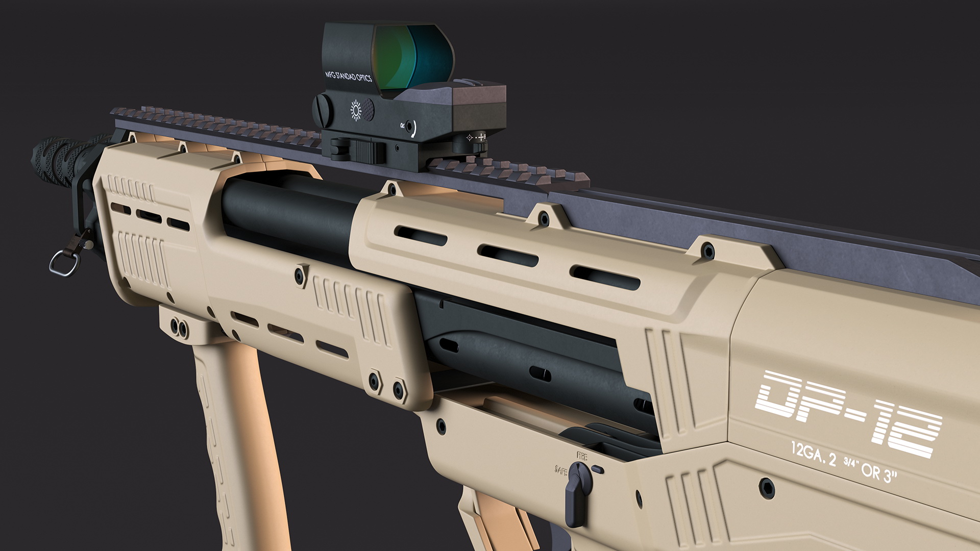 3D model Flat Dark Earth MFG 12 Gauge Pump Rigged