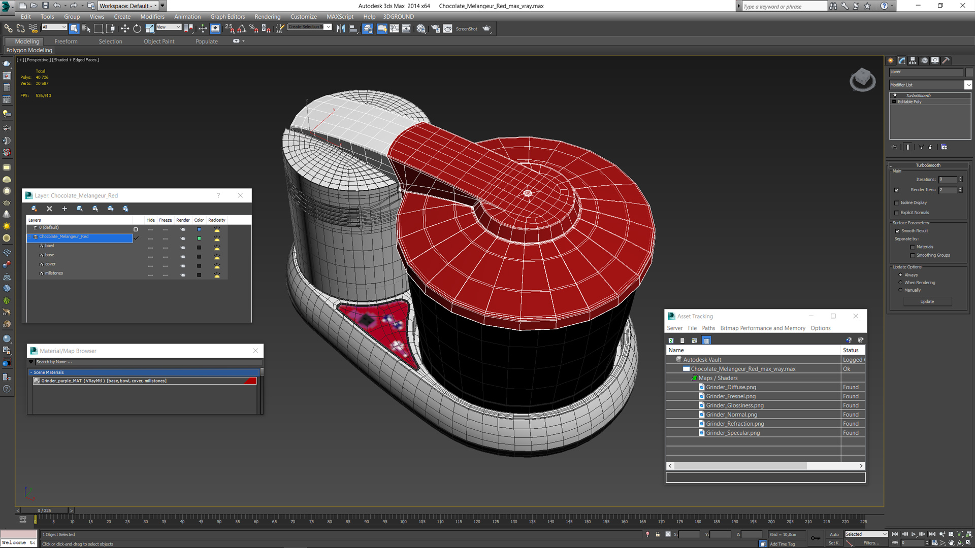 3D Chocolate Melangeur Red model
