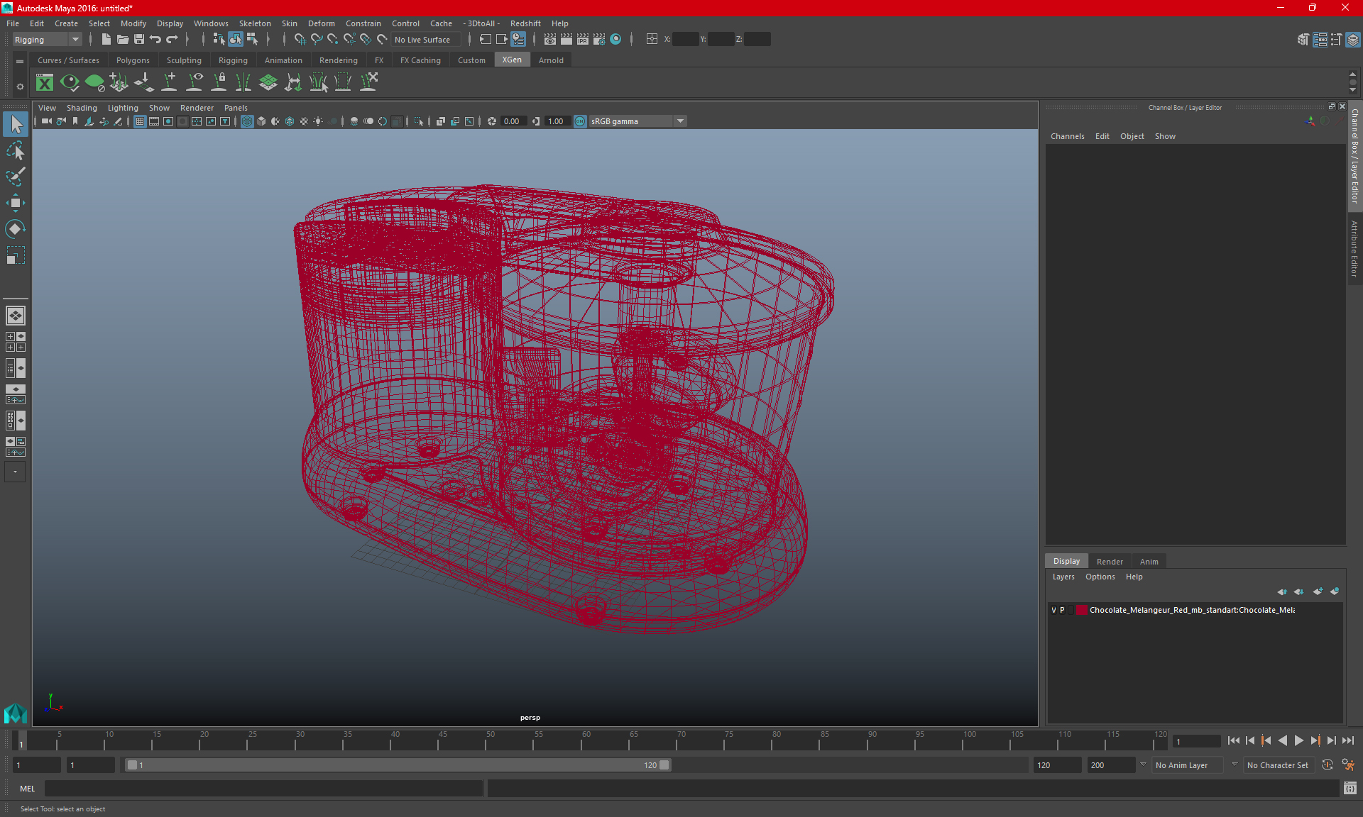 3D Chocolate Melangeur Red model
