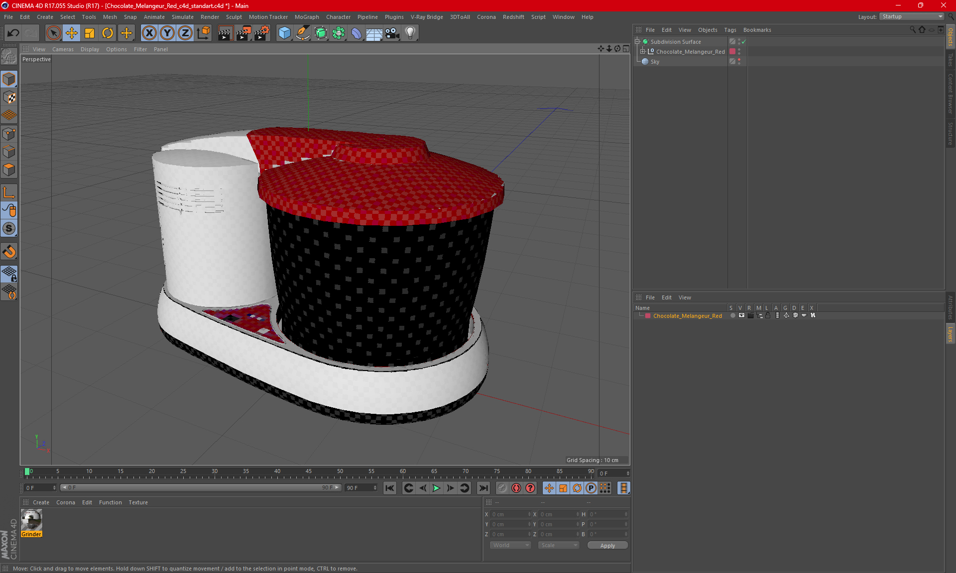 3D Chocolate Melangeur Red model