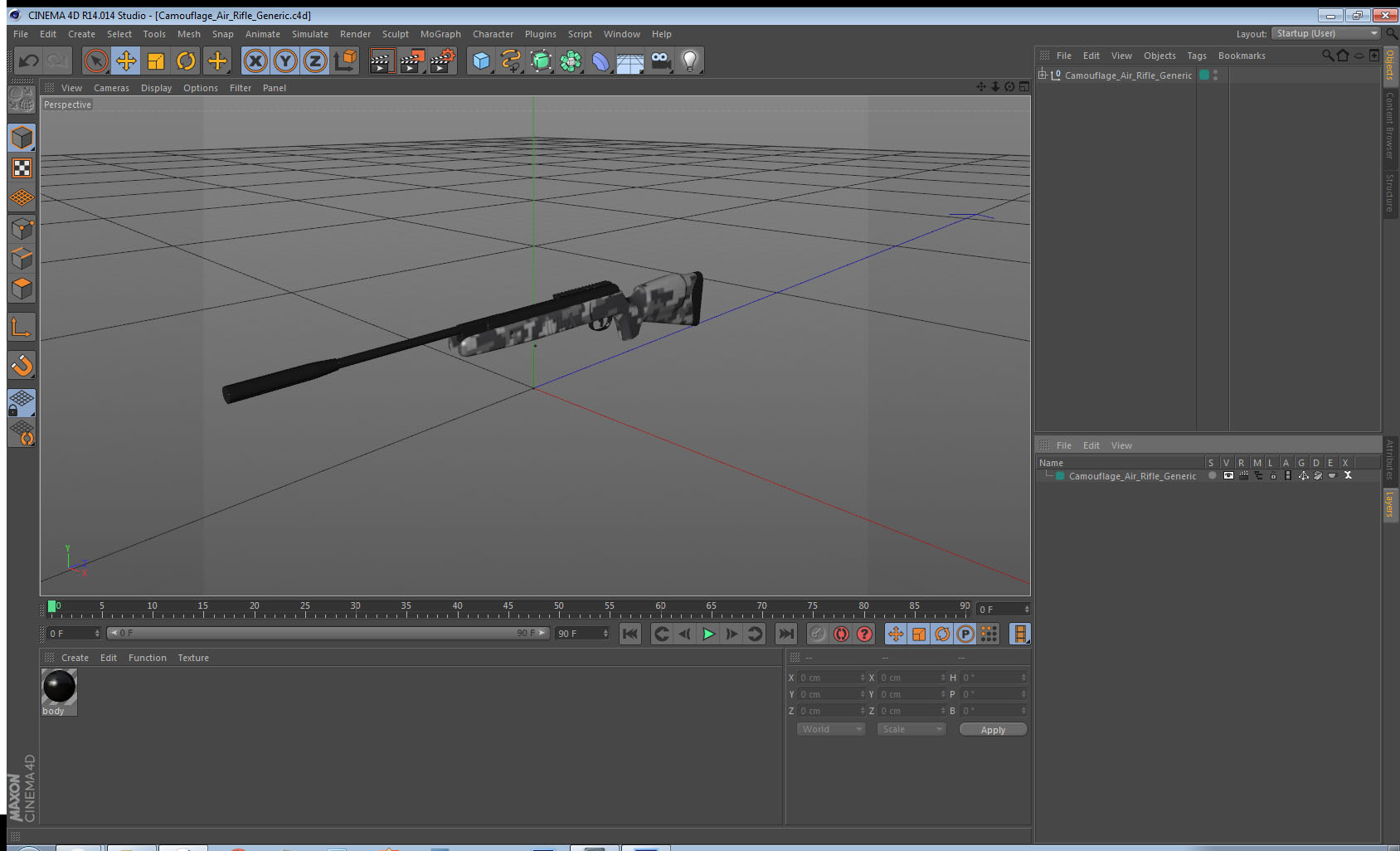 3D Camouflage Air Rifle Generic model