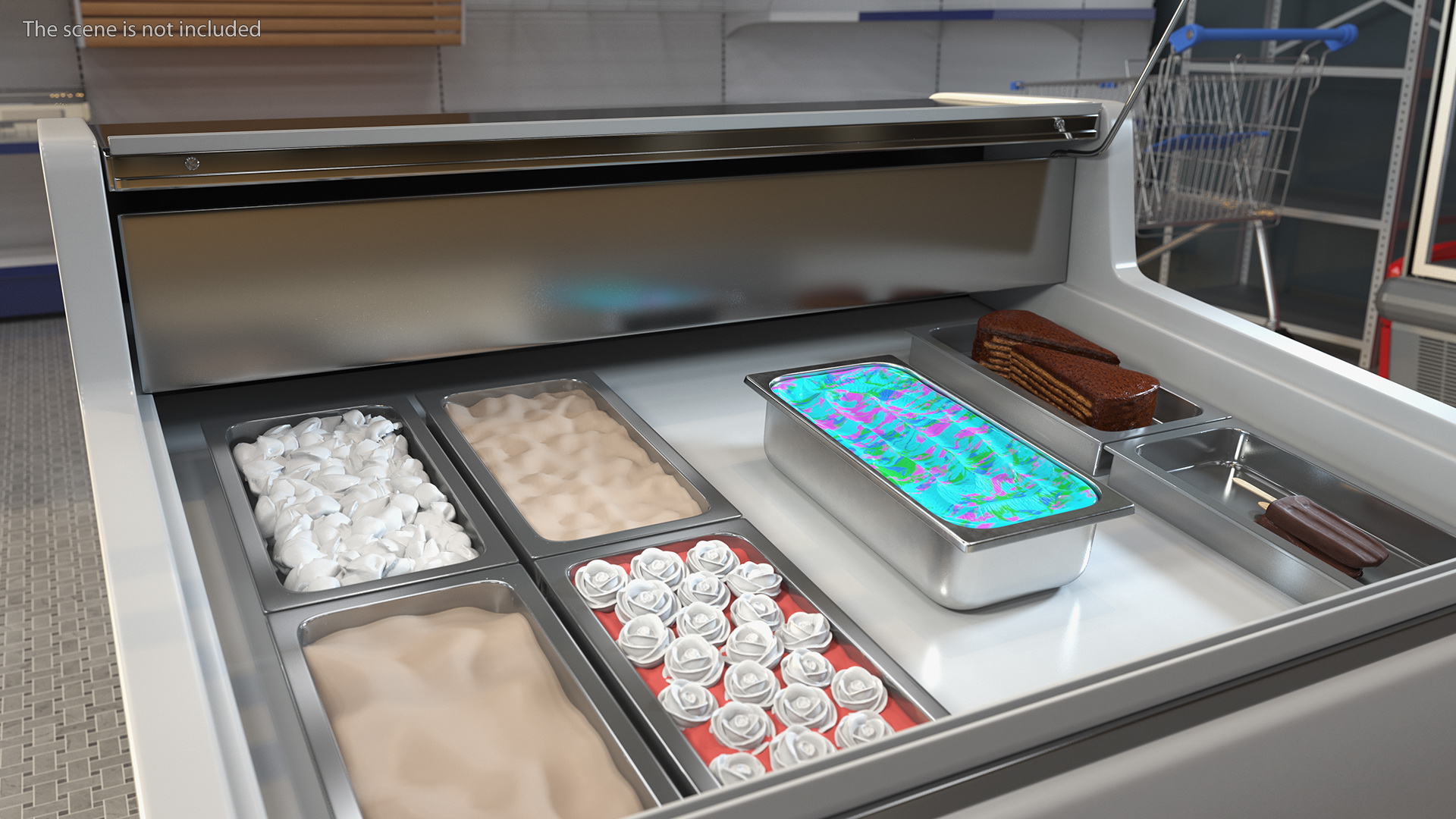 3D Colorful Ice Cream Tray model