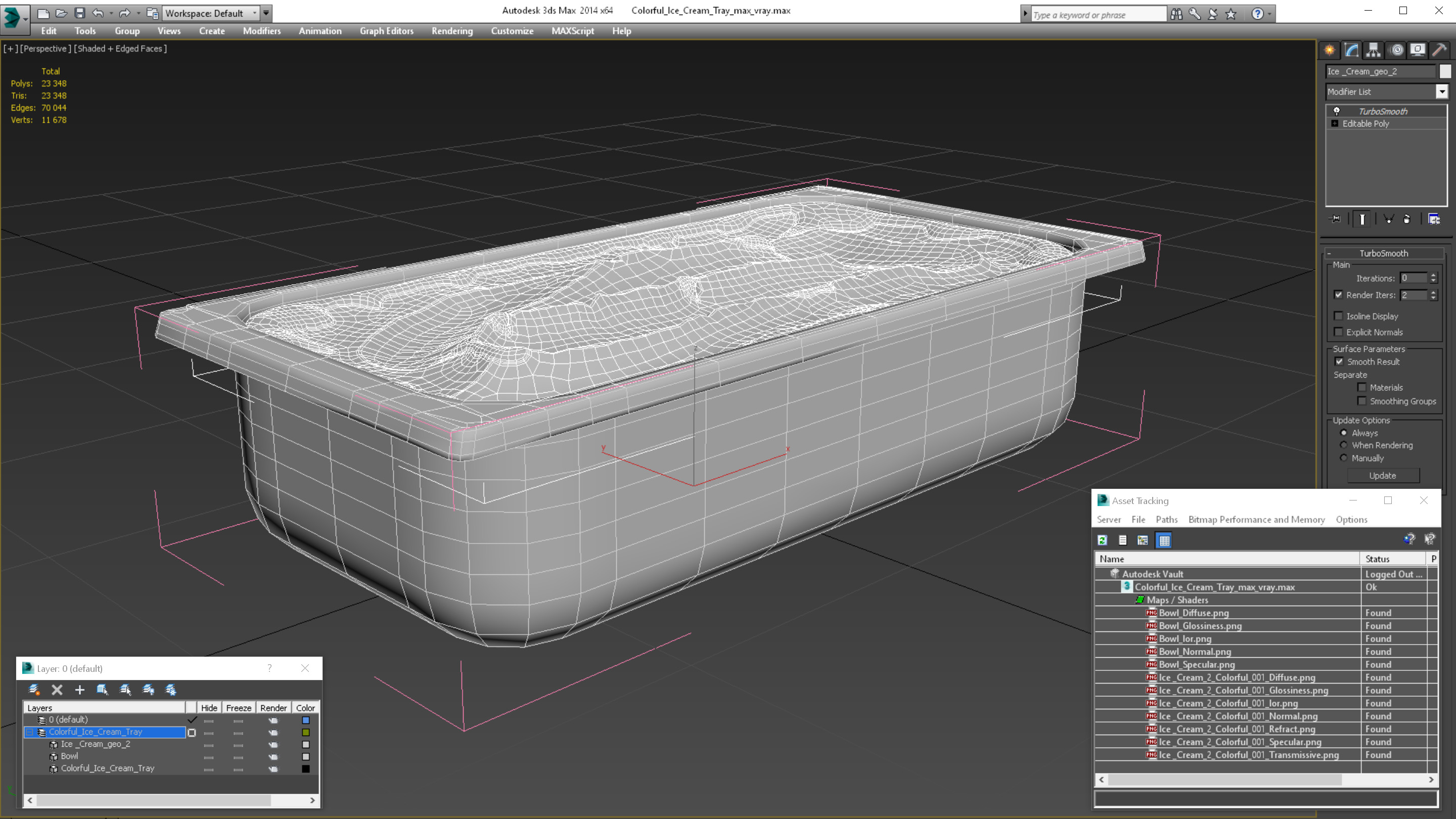 3D Colorful Ice Cream Tray model