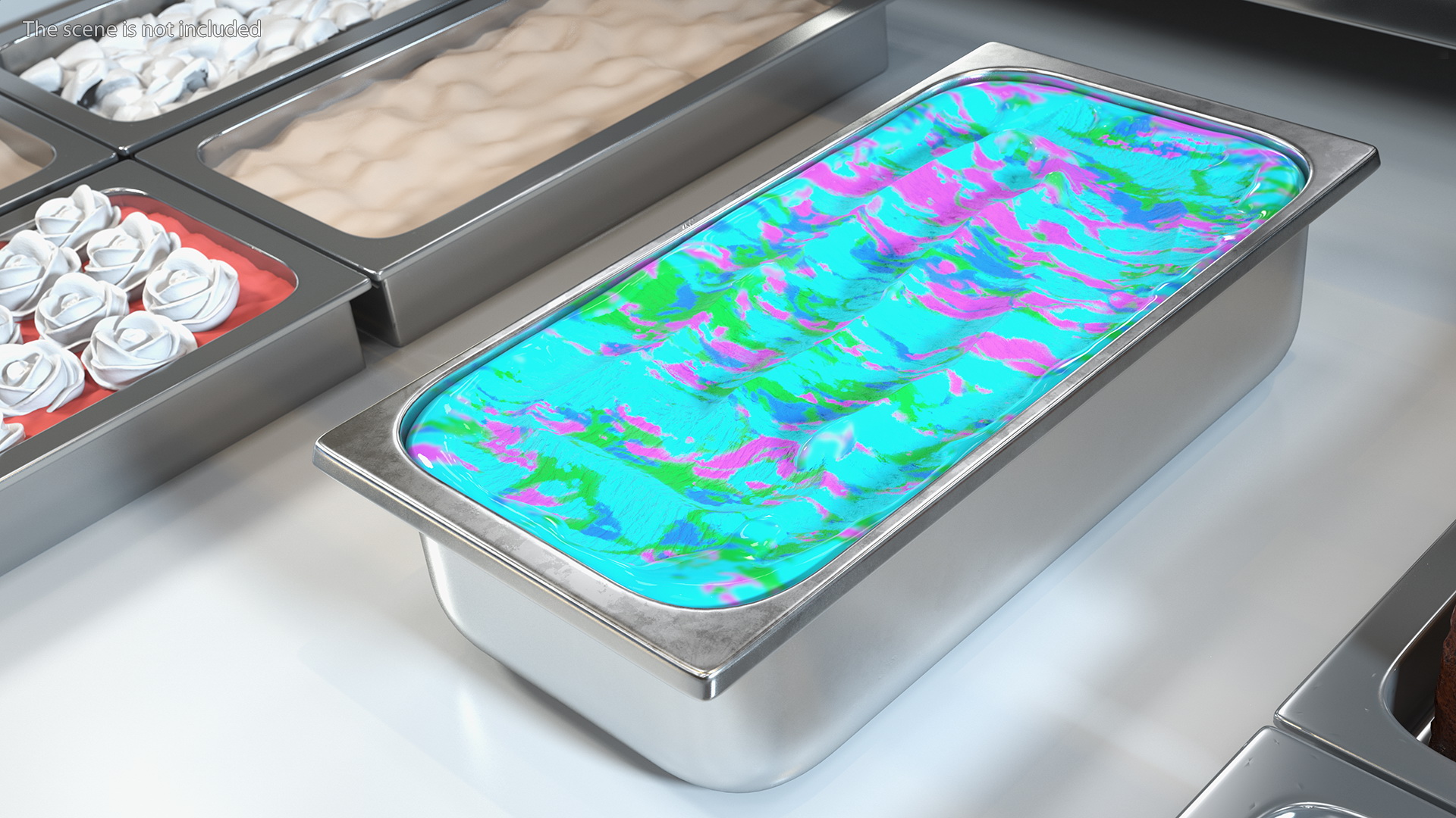 3D Colorful Ice Cream Tray model
