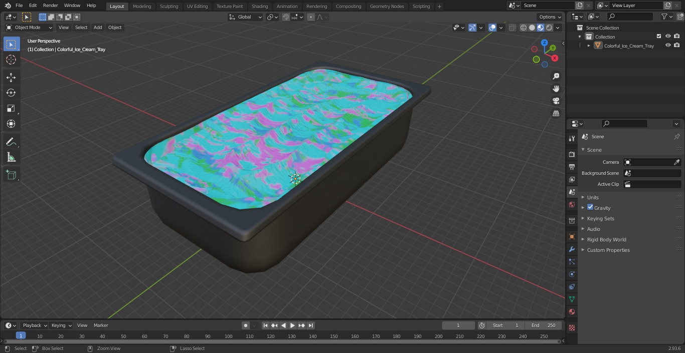 3D Colorful Ice Cream Tray model