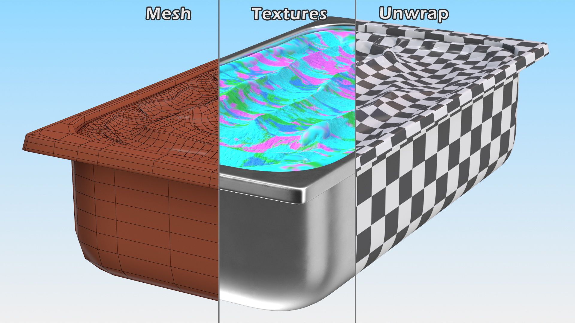 3D Colorful Ice Cream Tray model