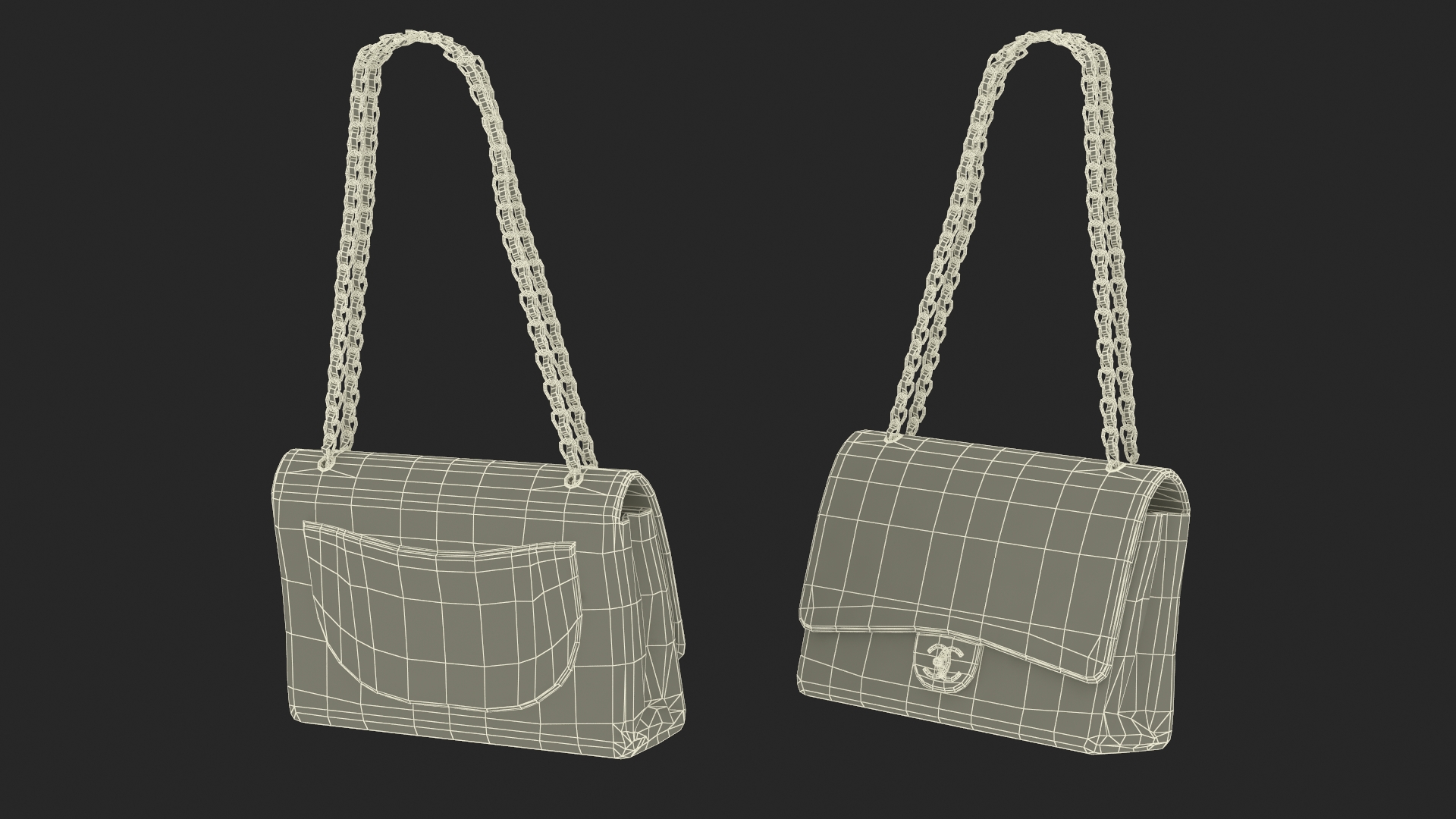 3D model Chanel Classic Double Flap Bag Leather on Manequin