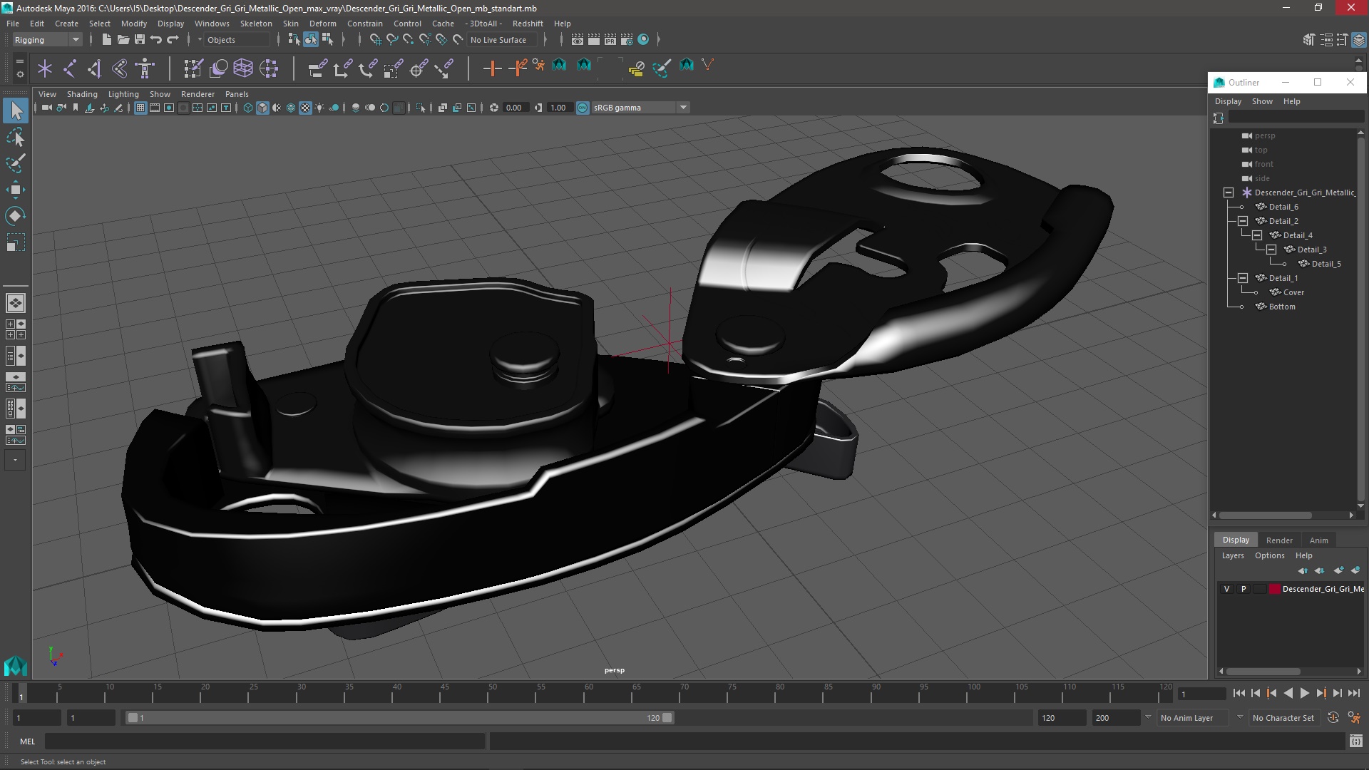 3D Descender Gri Gri Metallic Open