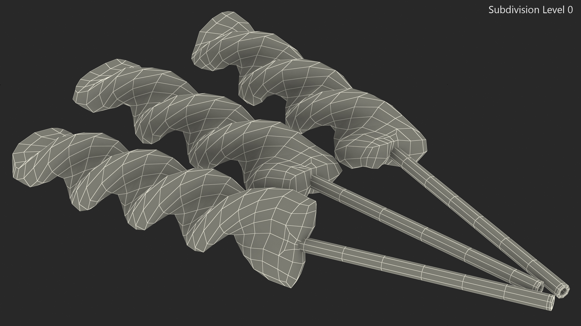 3D model Colorful Striped Lollipop on a Stick Set