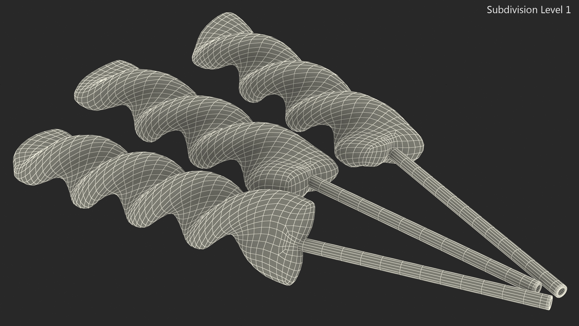 3D model Colorful Striped Lollipop on a Stick Set