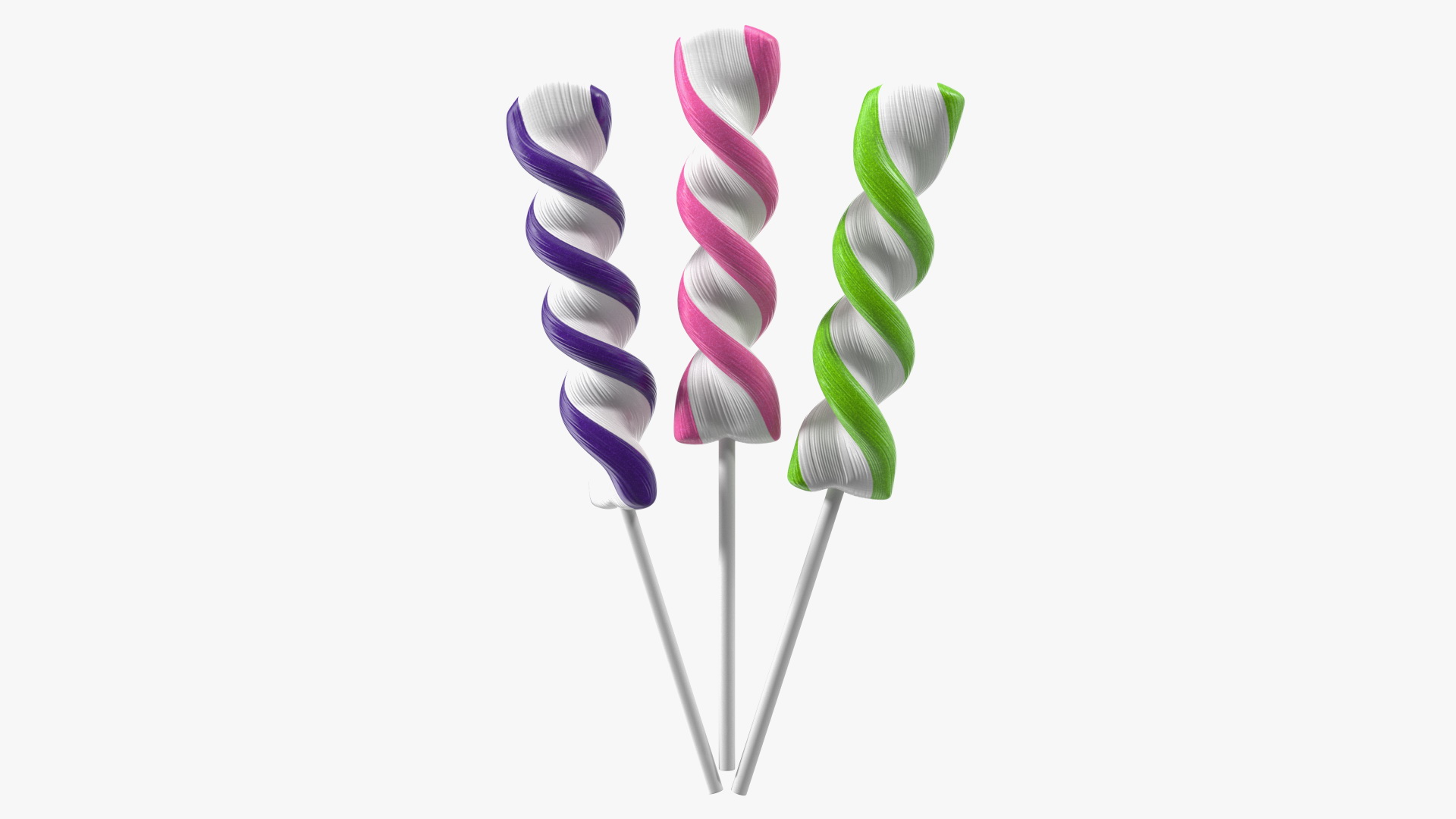 3D model Colorful Striped Lollipop on a Stick Set