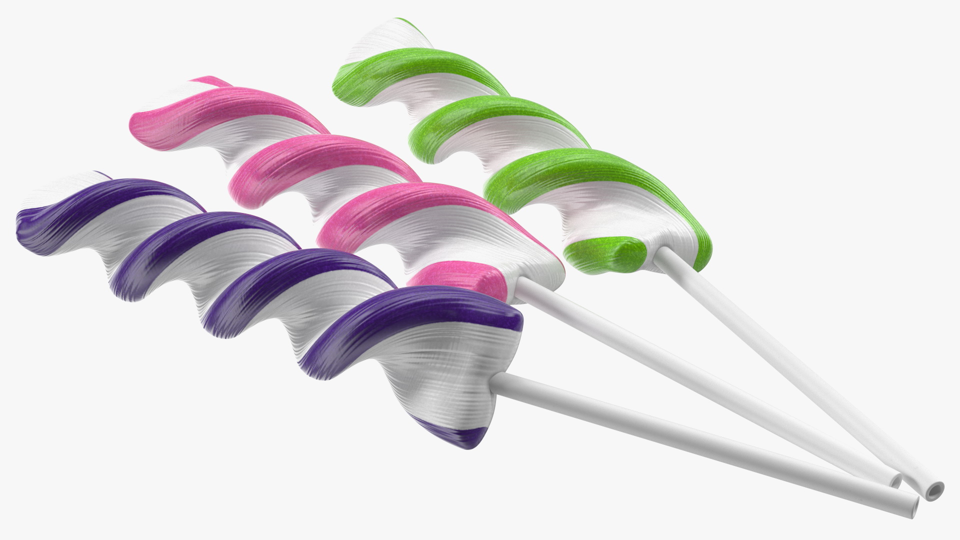 3D model Colorful Striped Lollipop on a Stick Set