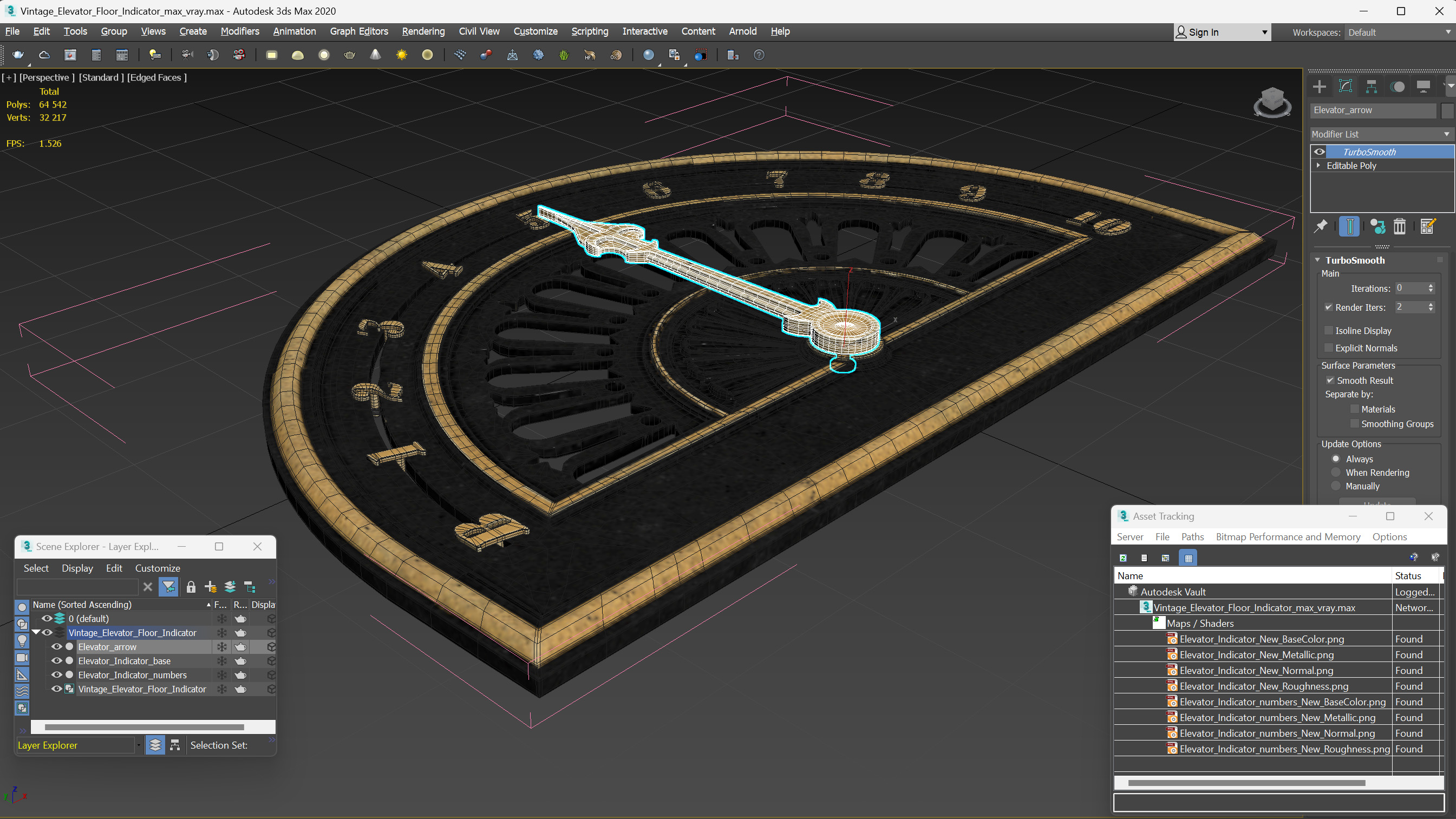 Vintage Elevator Floor Indicator 3D