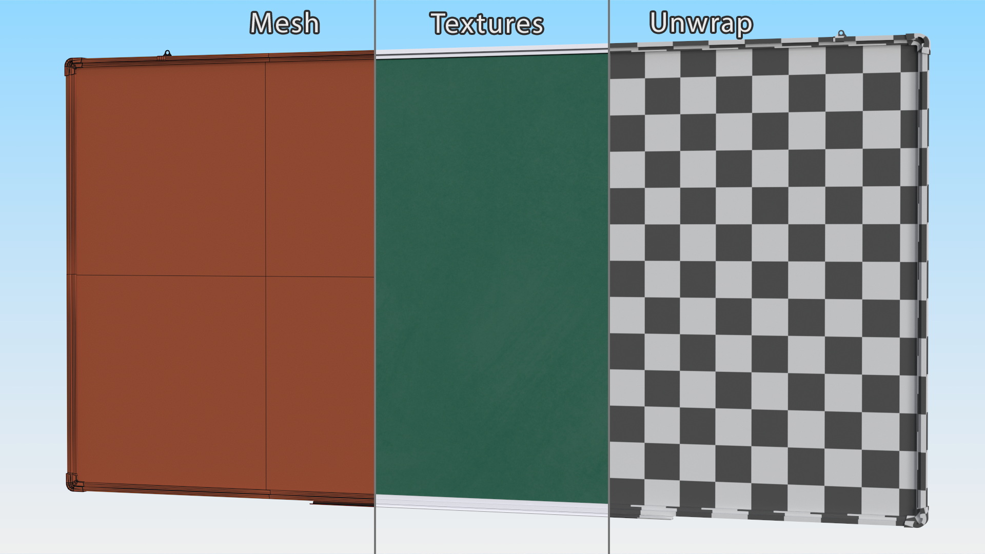 School chalkboard 3D