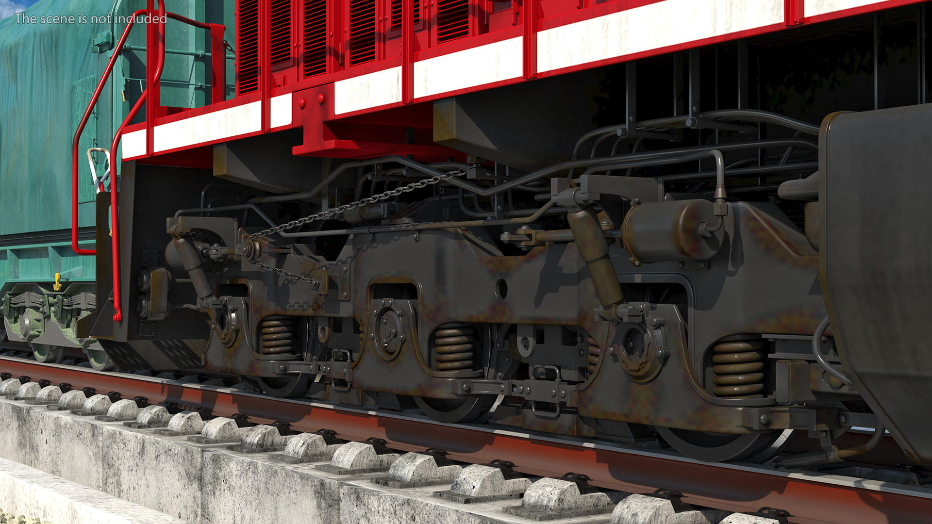 3D Locomotive Canadian Pacific with Tarpaulin Freight Wagon
