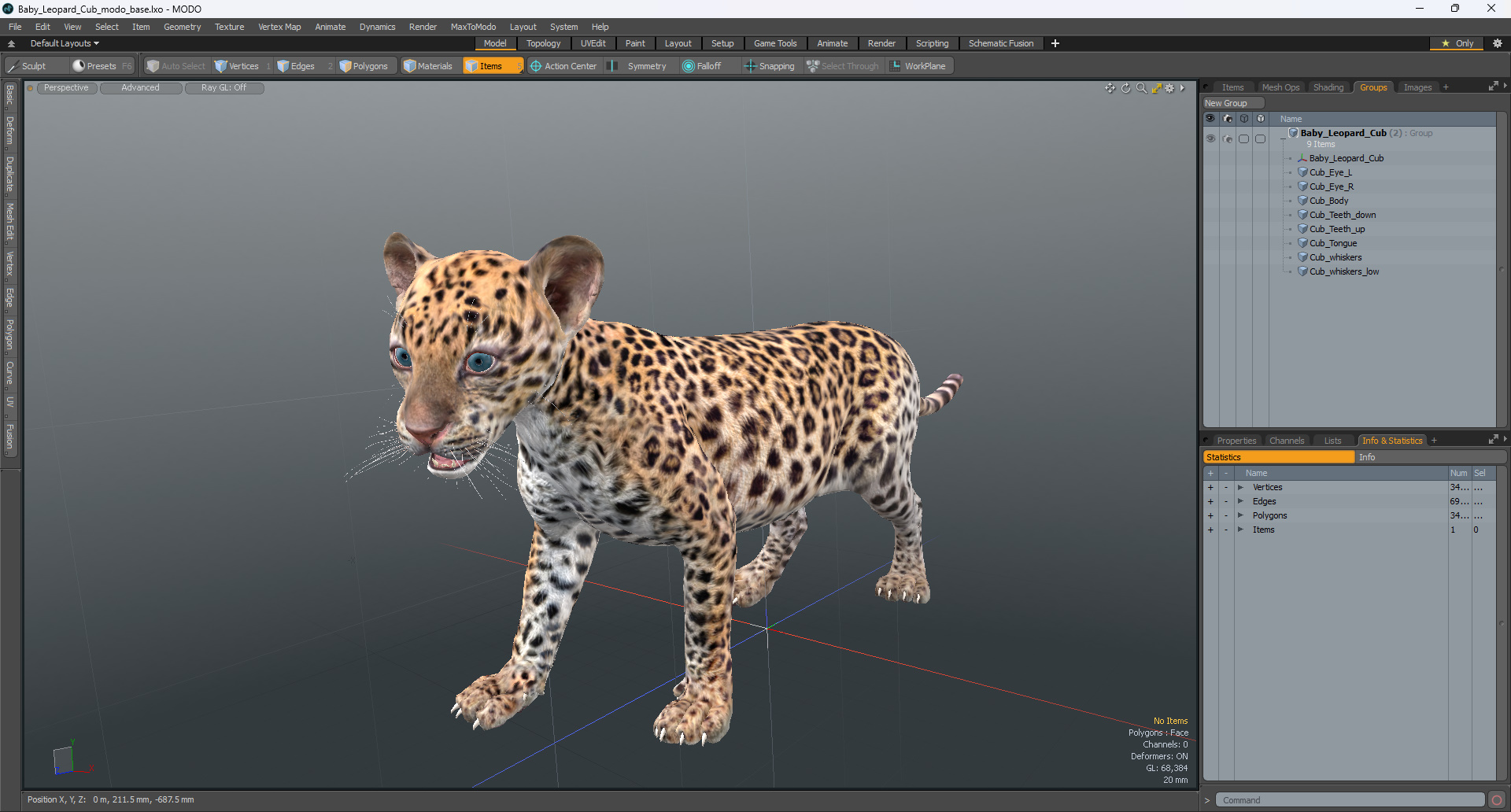 3D Baby Leopard Cub