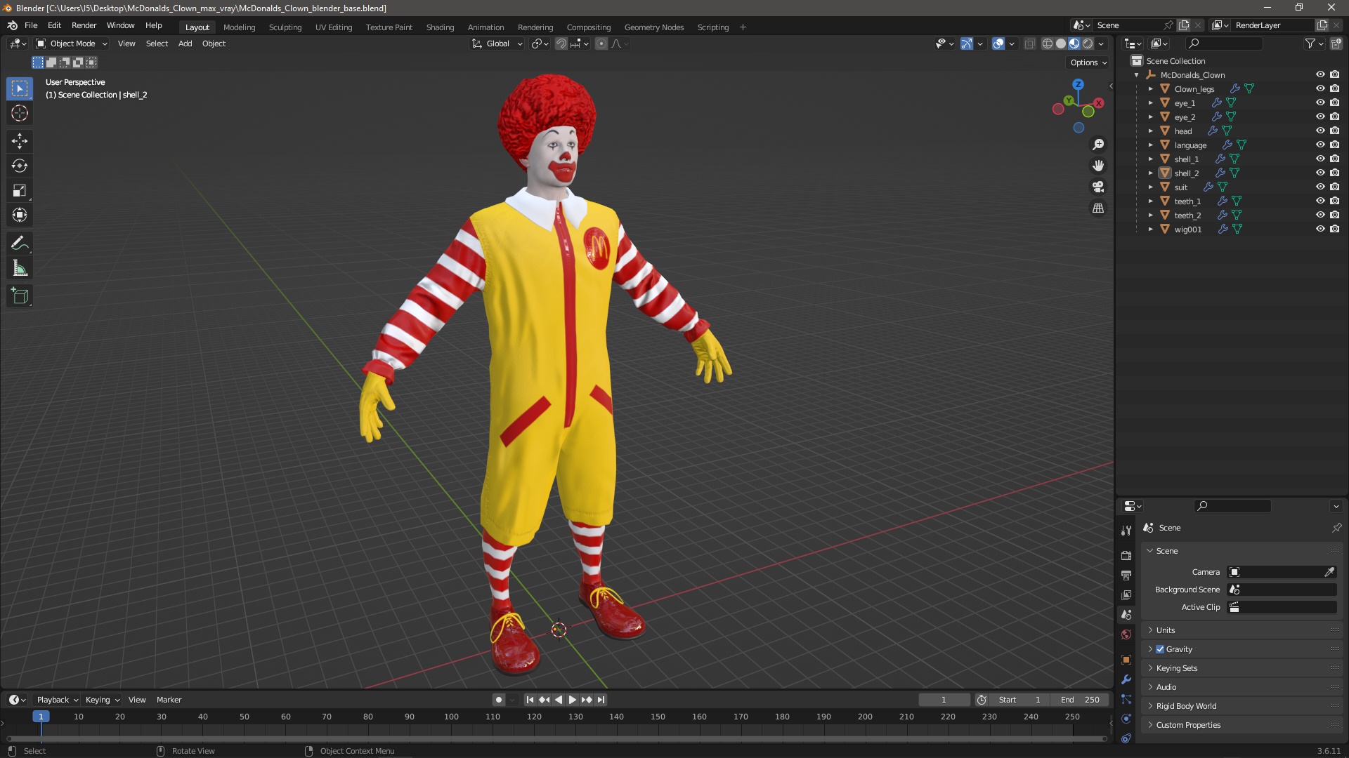 3D model McDonalds Clown