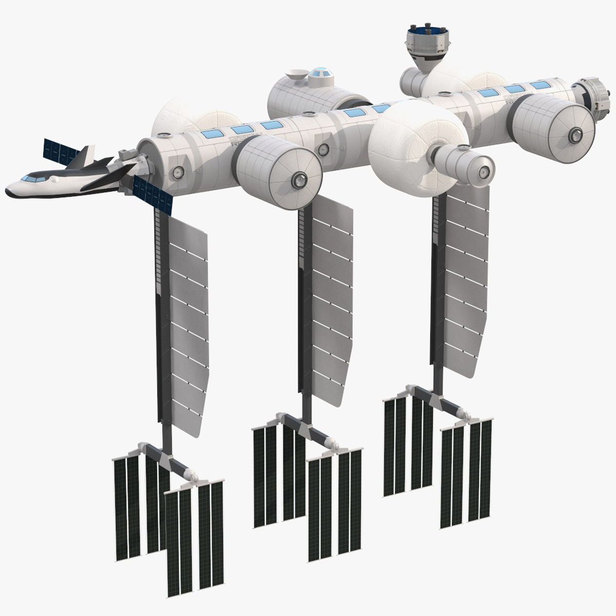 Orbital Reef Blue Origin Space Station Rigged for Cinema 4D 3D model
