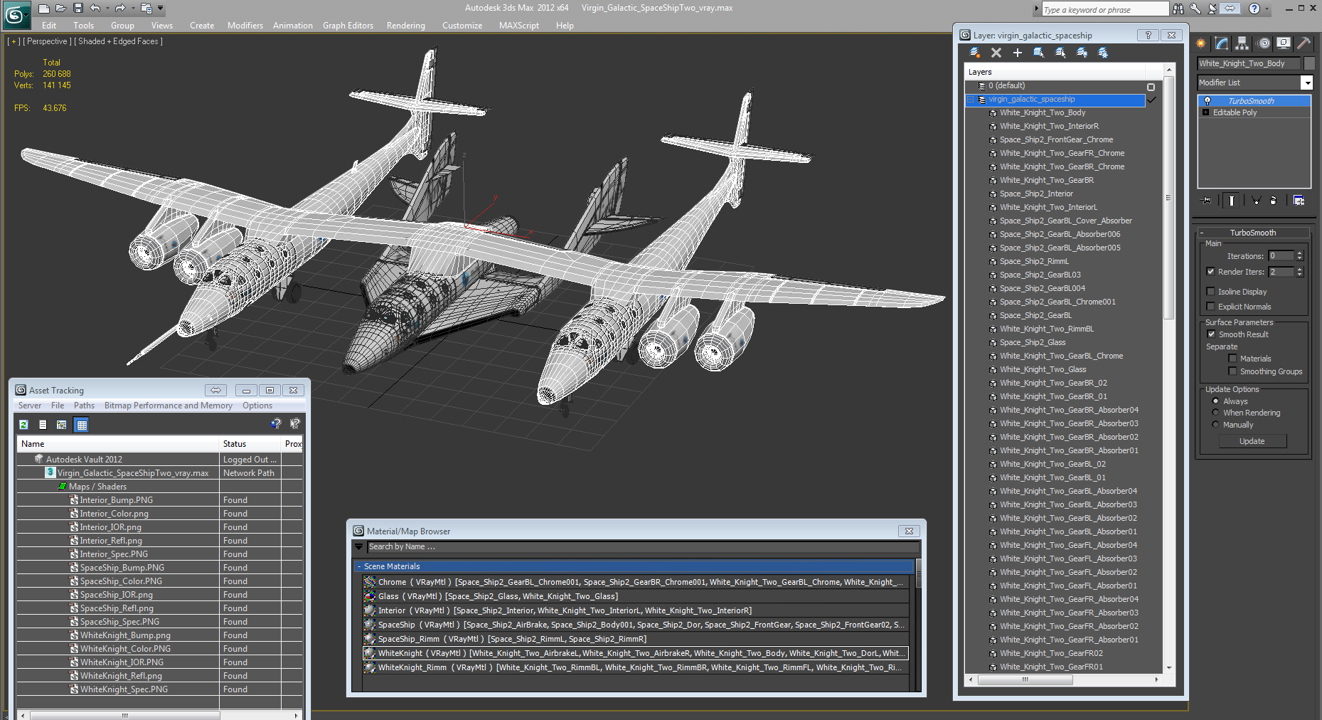 3D Virgin Galactic SpaceShipTwo model