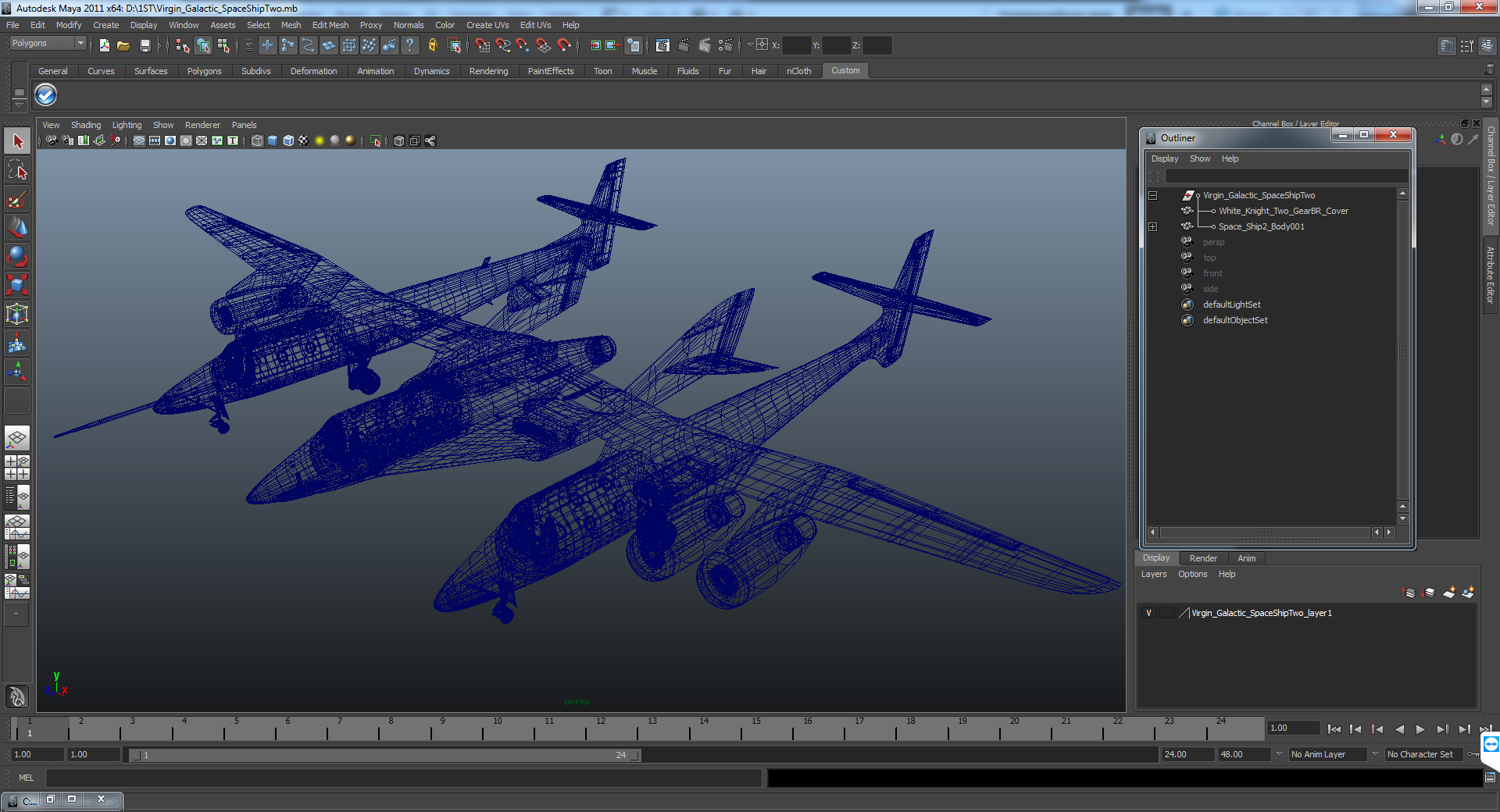 3D Virgin Galactic SpaceShipTwo model