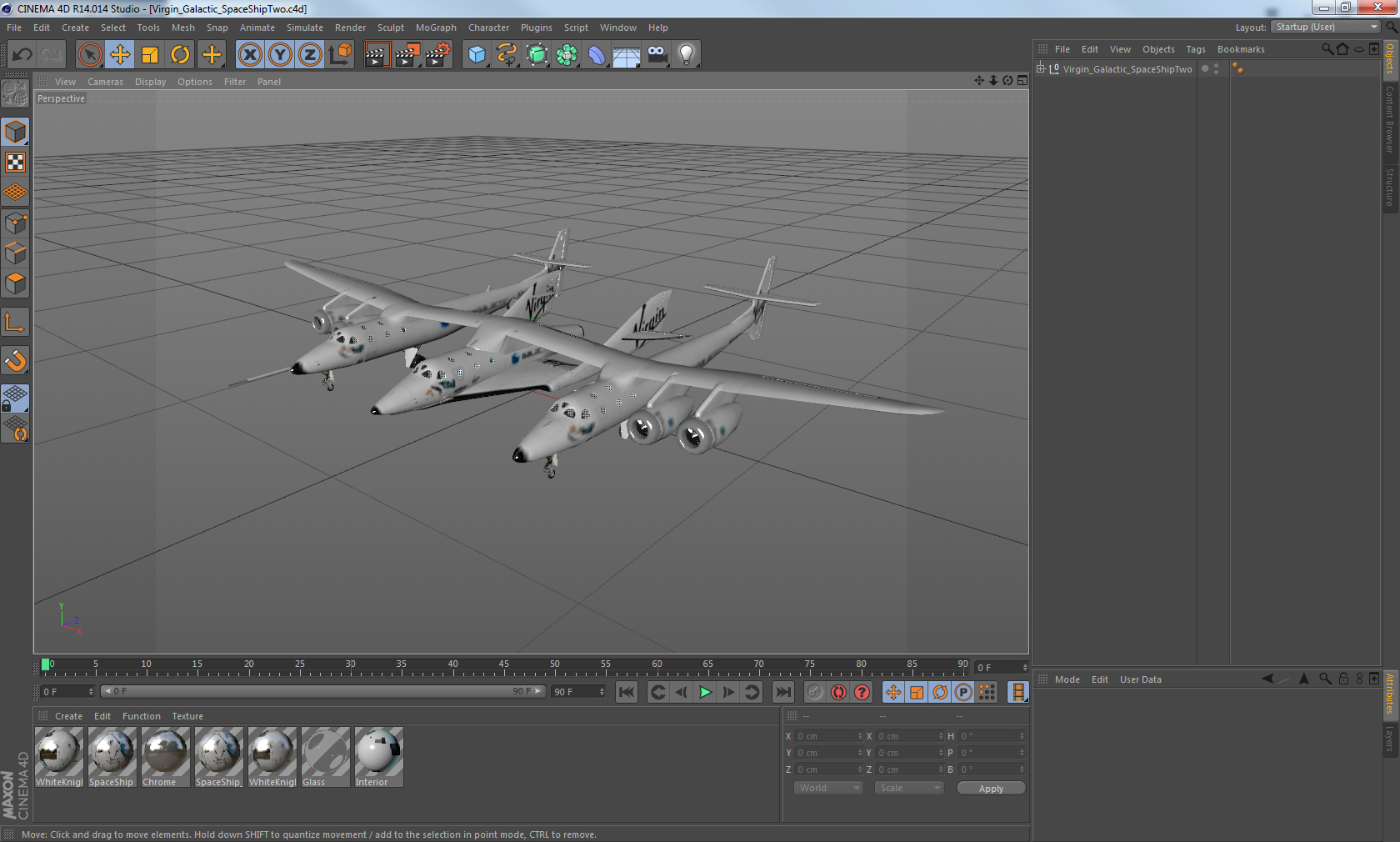 3D Virgin Galactic SpaceShipTwo model