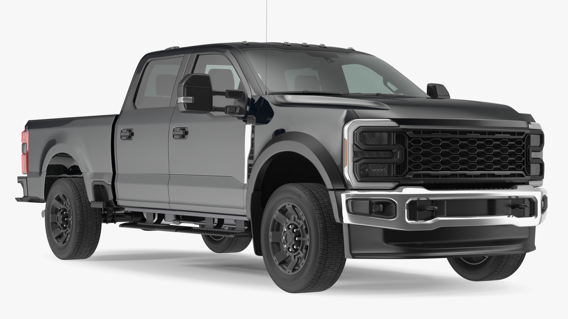 Black Heavy Duty Pickup Truck 3D model